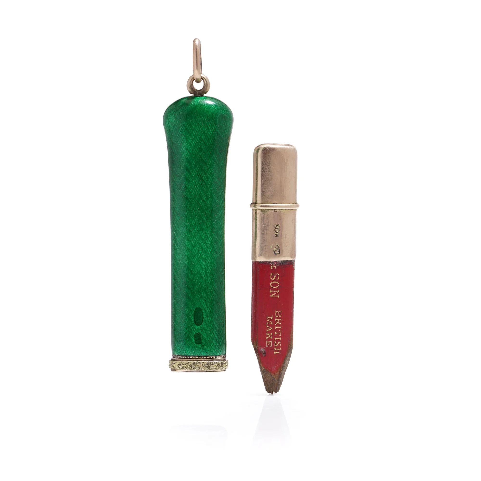 Fabergé gold,silver  and guilloché enamel pencil,St.-Petersburg, circa 1900s