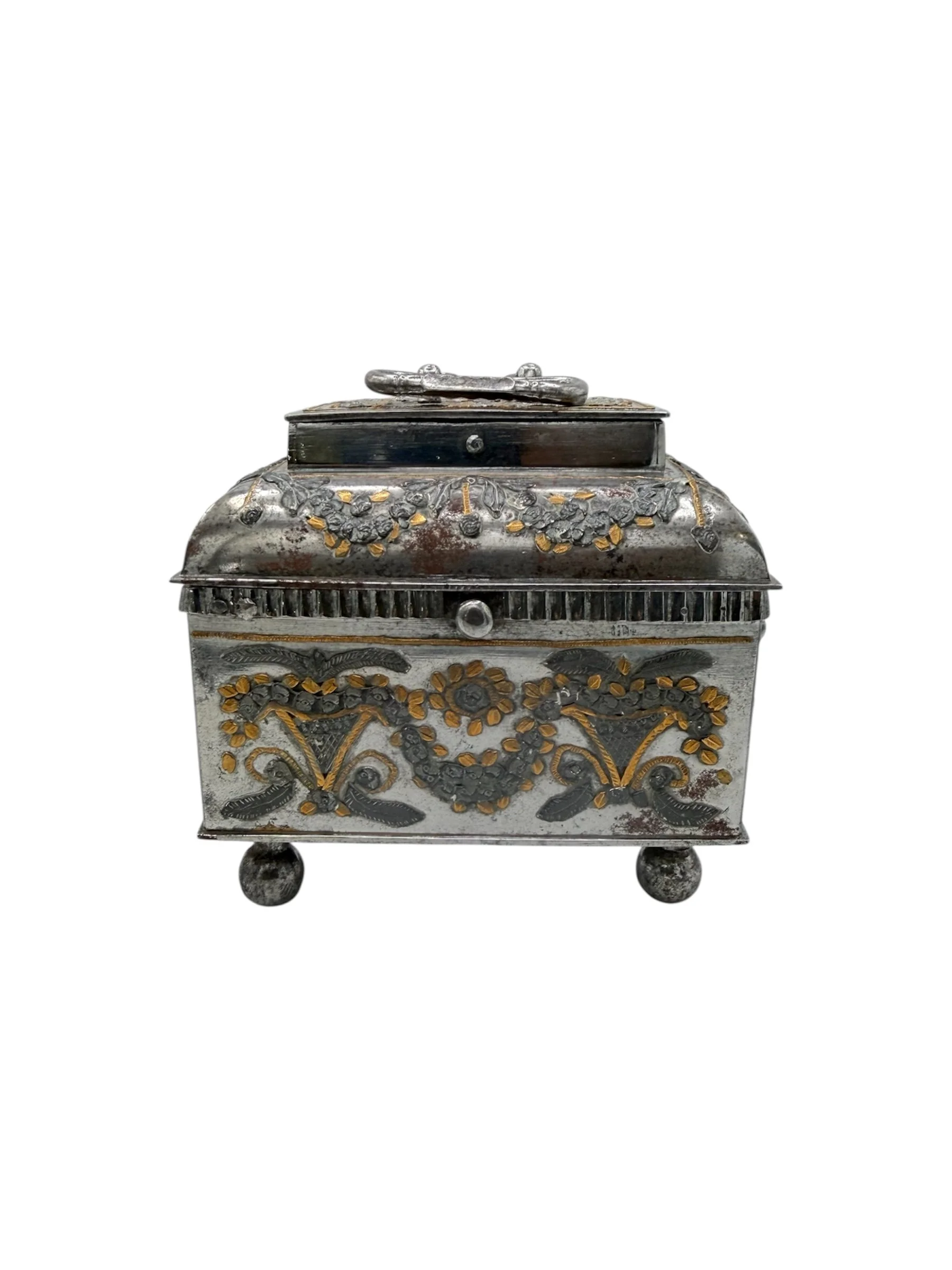 18th century Russian Tula box with mirror.