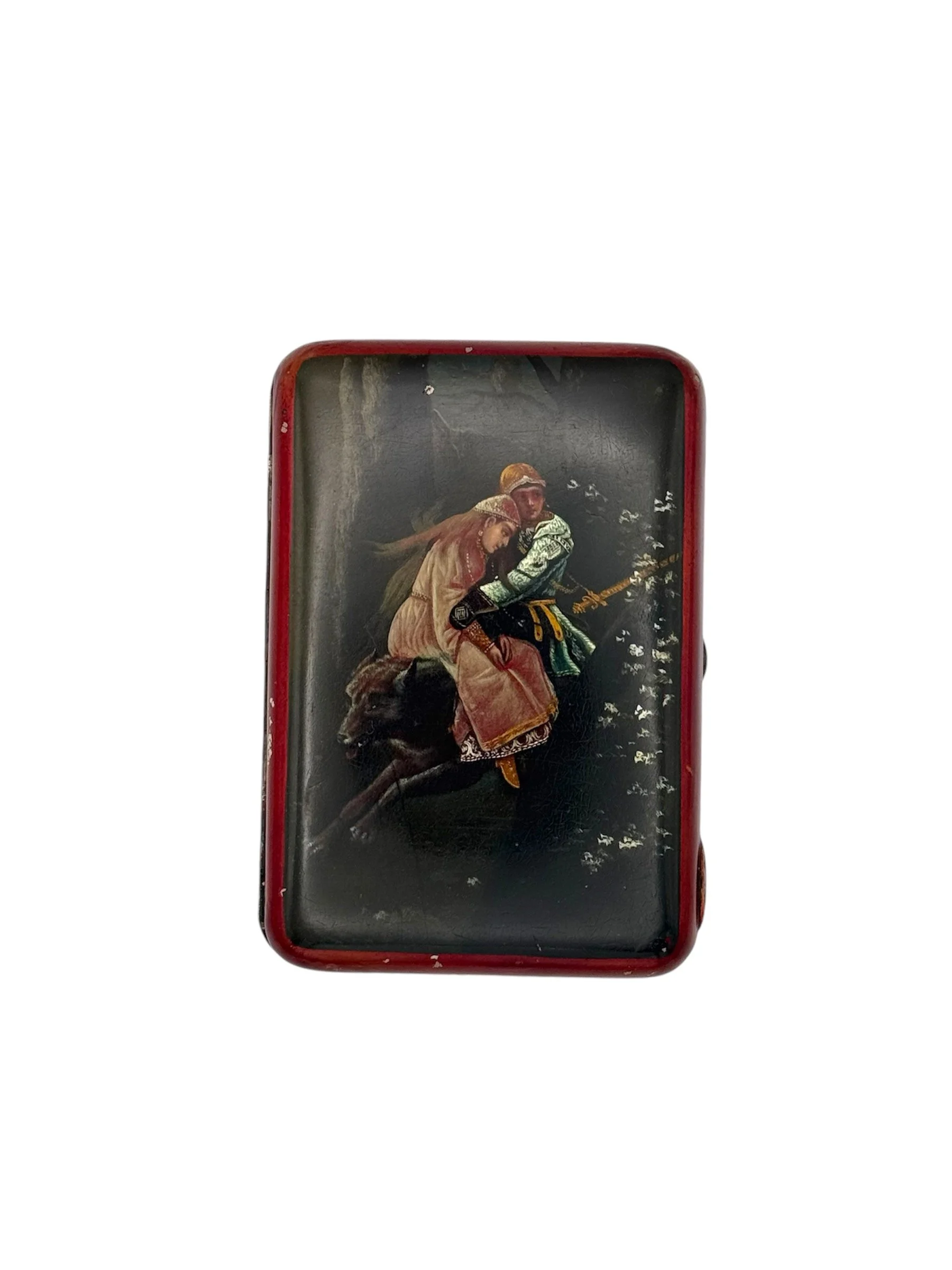 Russian silver lacquer cigarette case, Moscow, c.1900