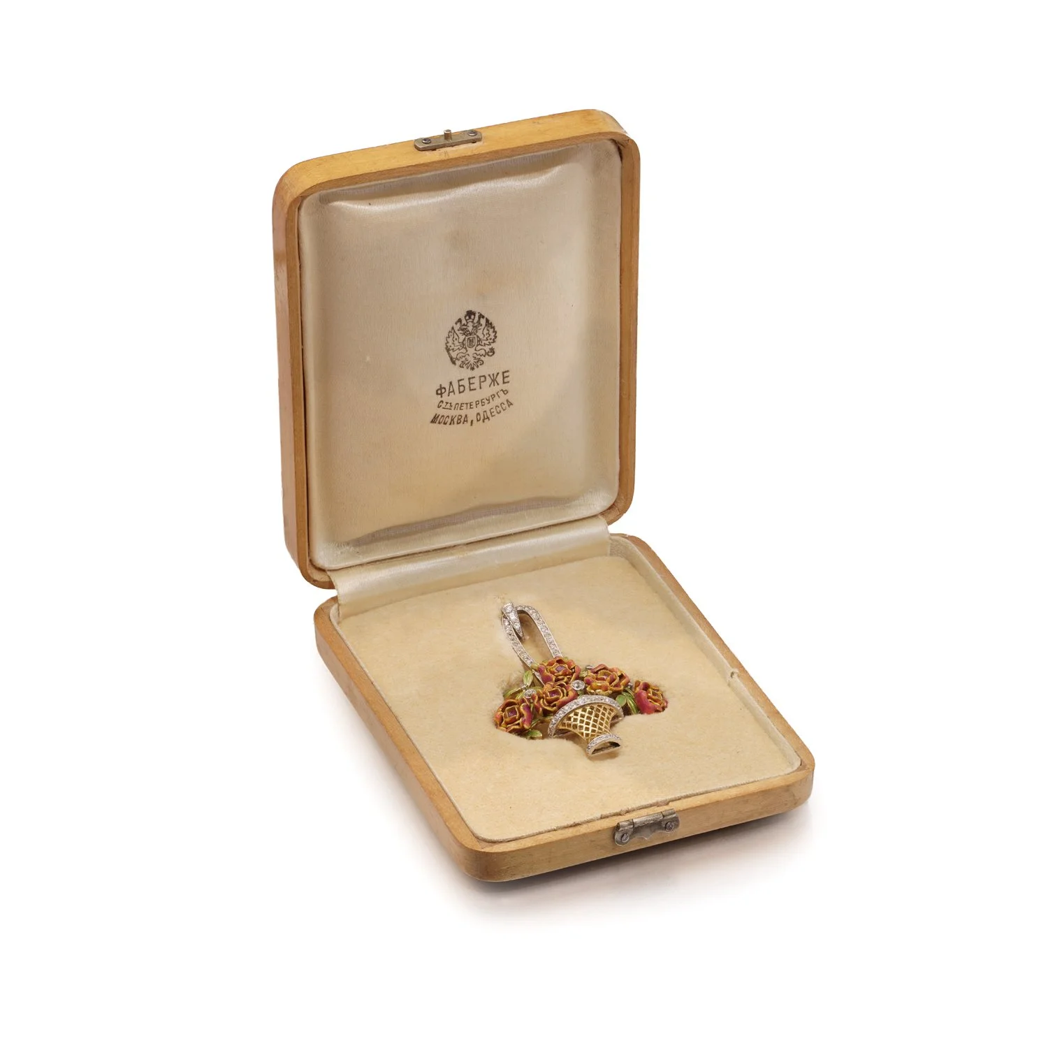 Faberge platinum, gold, enamel and diamonds pendant, c.1910, St. Petersburg.