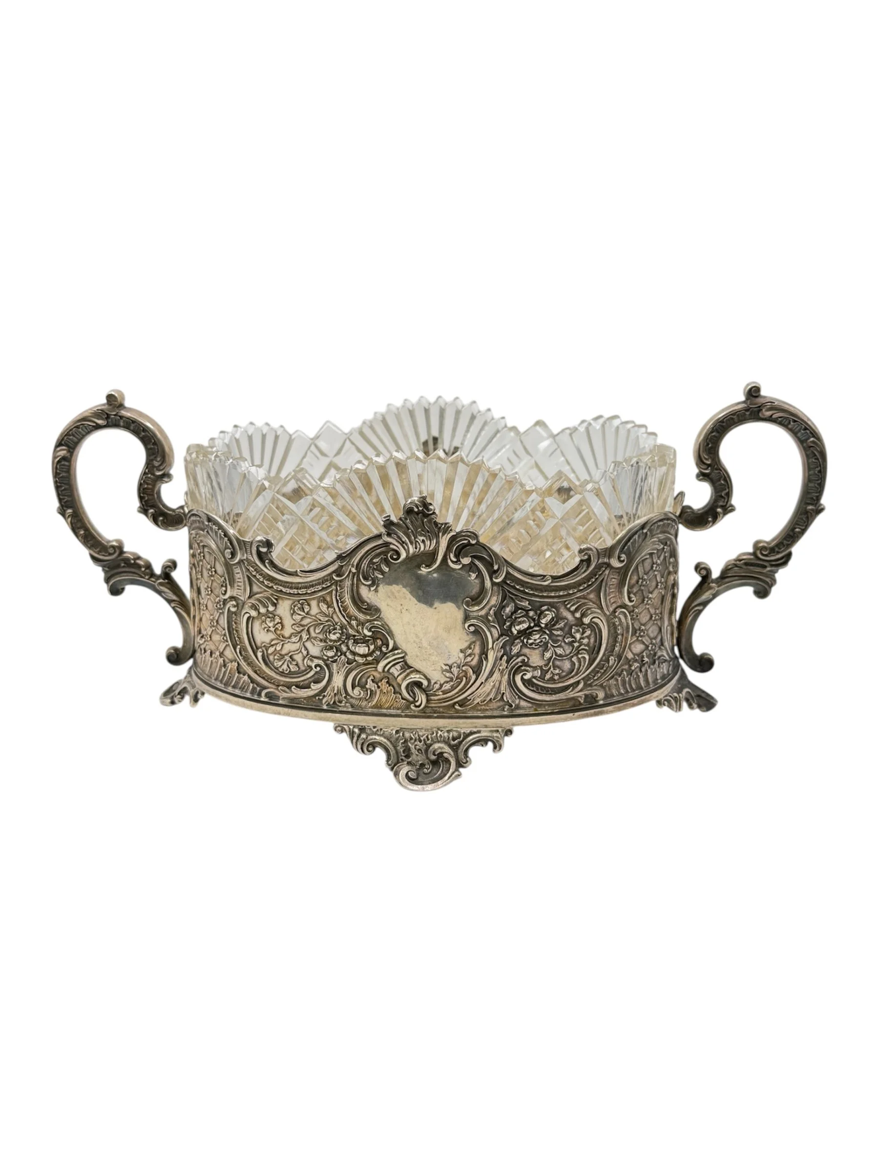 Russian silver and cut glass vase, Moscow c.1910 by Khlebnikov.