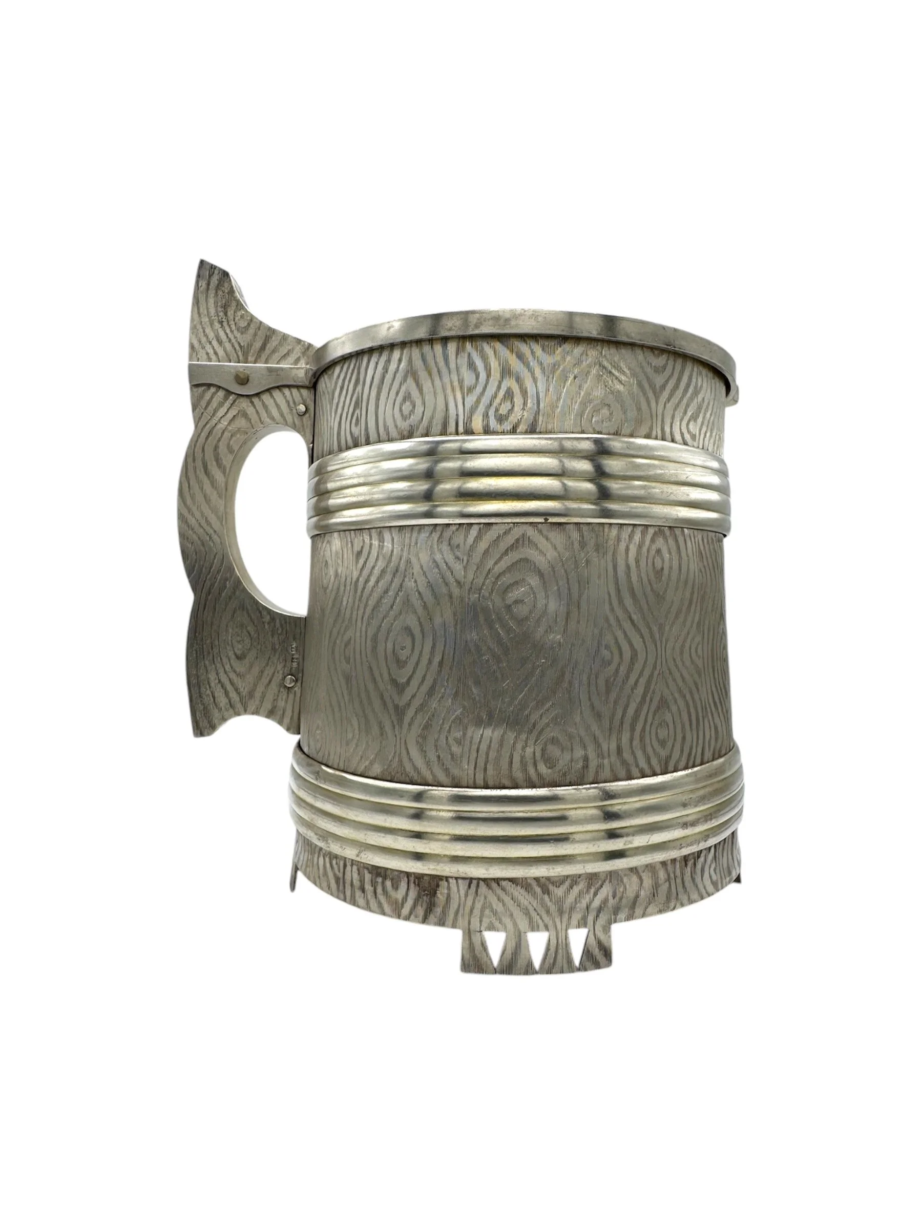 Antique Russian silver trompe l'oeil tankard, Moscow 1869.