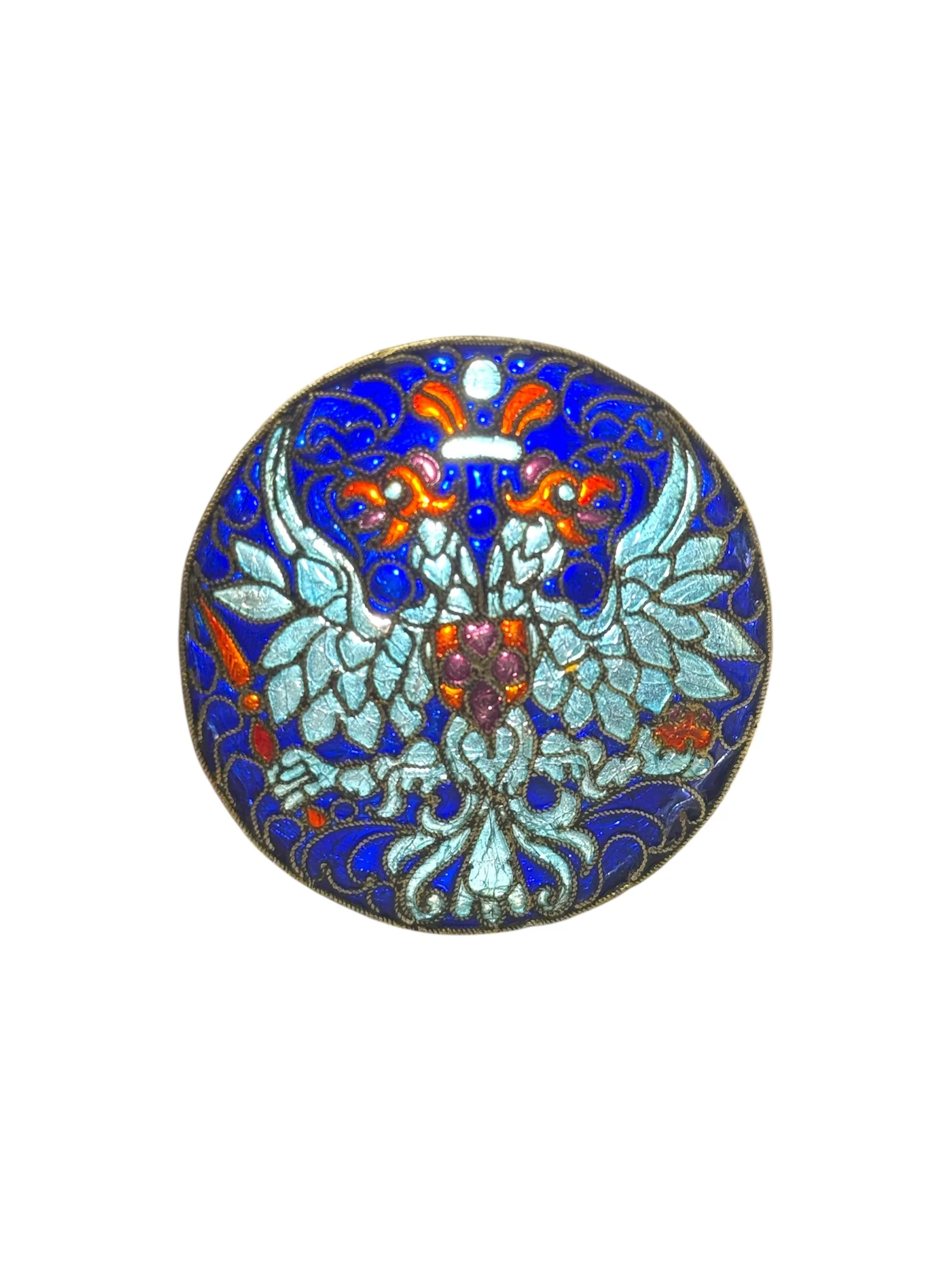 Russian silver gilt and pique-a-jour pill box, Moscow, c.1890s.