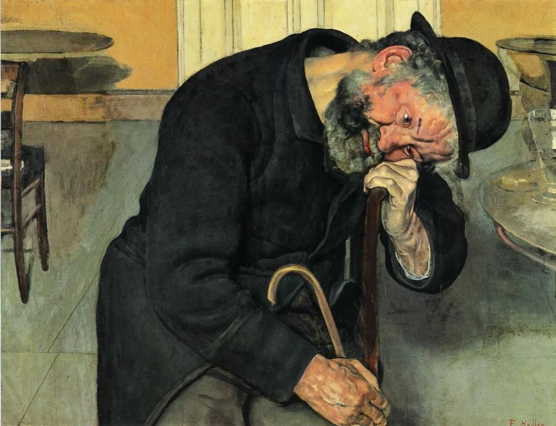 DISAPPOINTED SOUL (OLD MAN) by Friedrich Hodler, 1889 Here we've got the disappointed soul as an old man.