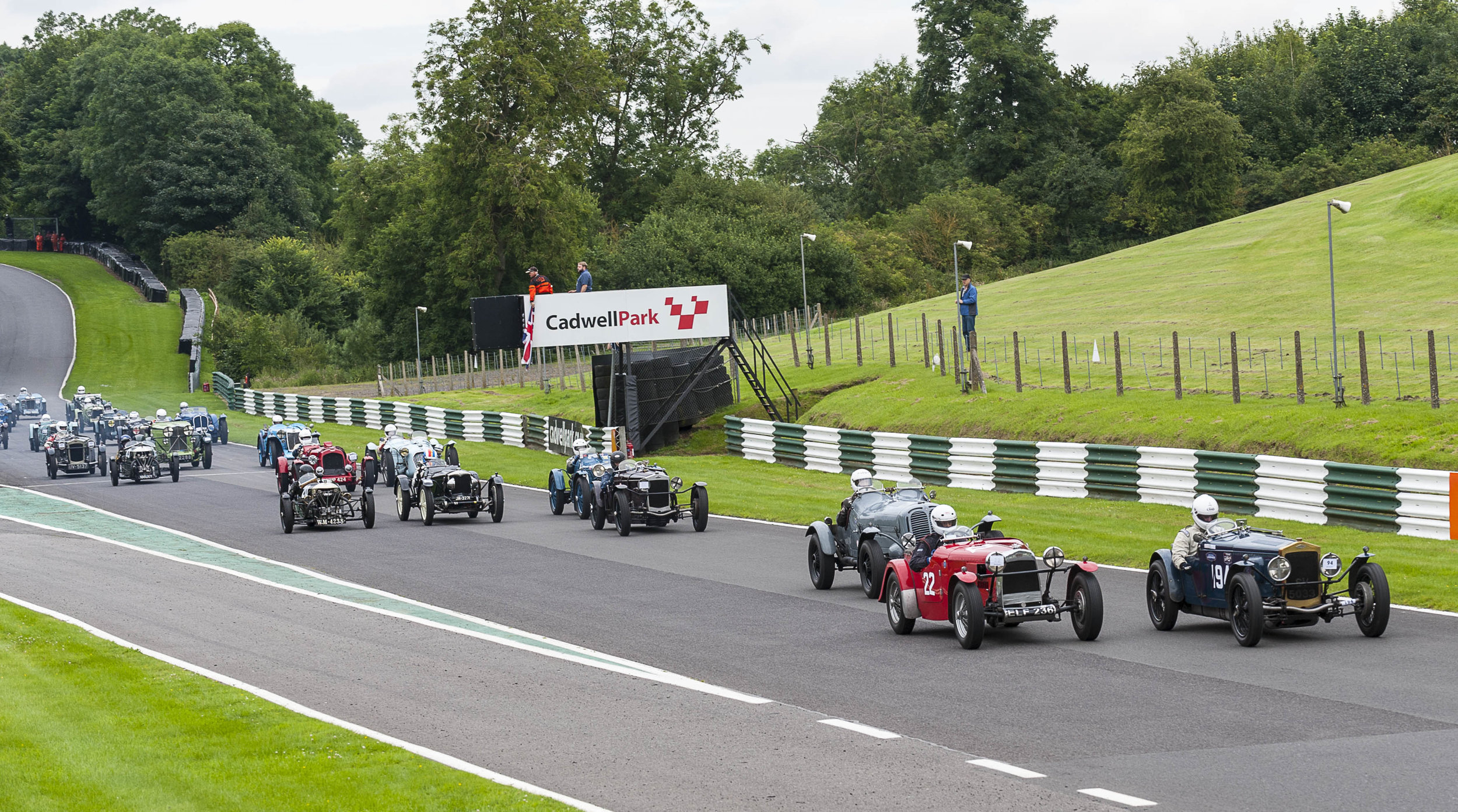 Williams, Mitchell and Brett lead from the flag at the start of the Geoghegan Trophy race: Peter McFadyen