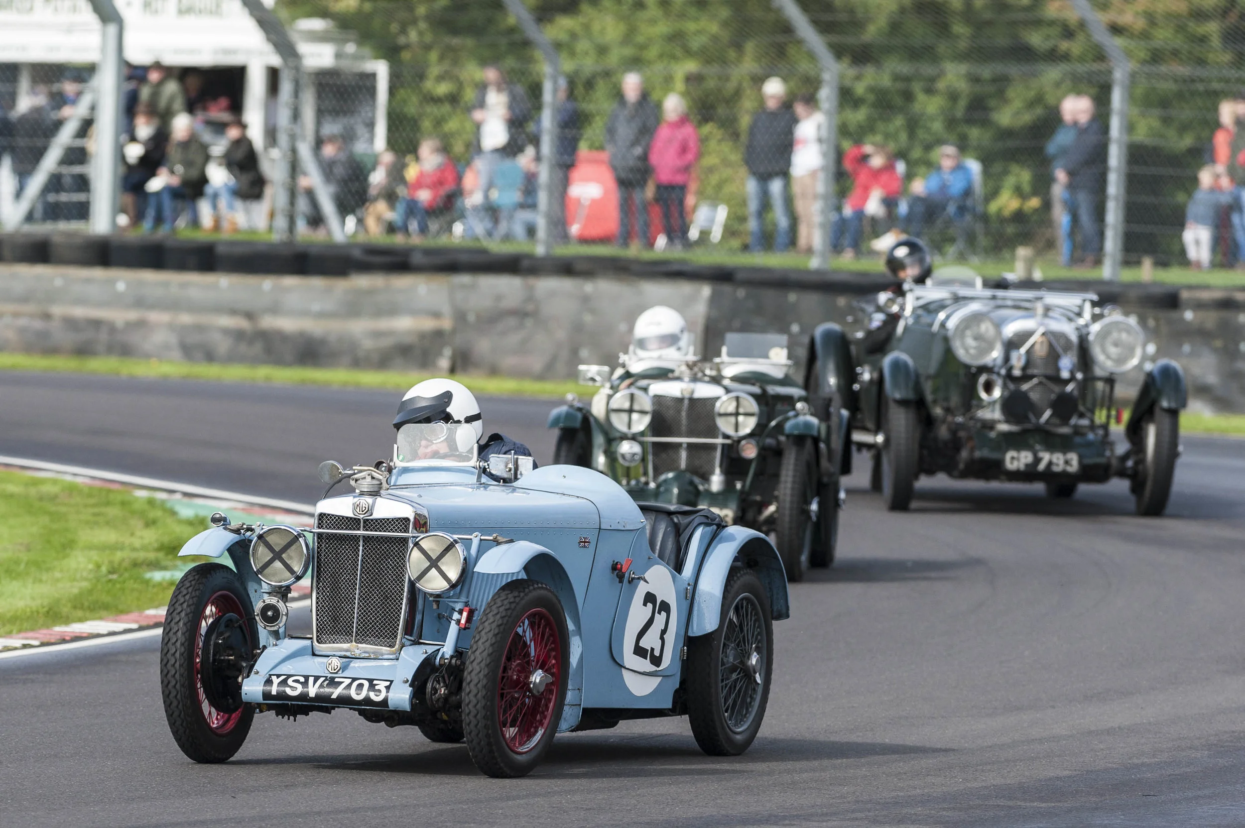 McNinch with company - Reece in the MG J4 and Wadsworth in the Lagonda (his 60th season!): Peter McFadyen