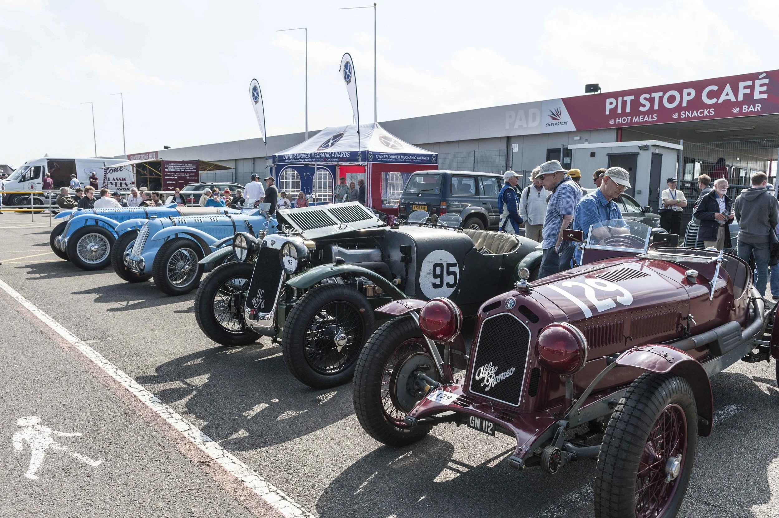 A fine ODM paddock included the Talbot-Lagos of Pilkington and Guyatt, Hayward's Alvis 12/75 FD and Alex Pilkington's 6c Alfa Romeo: Peter McFadyen
