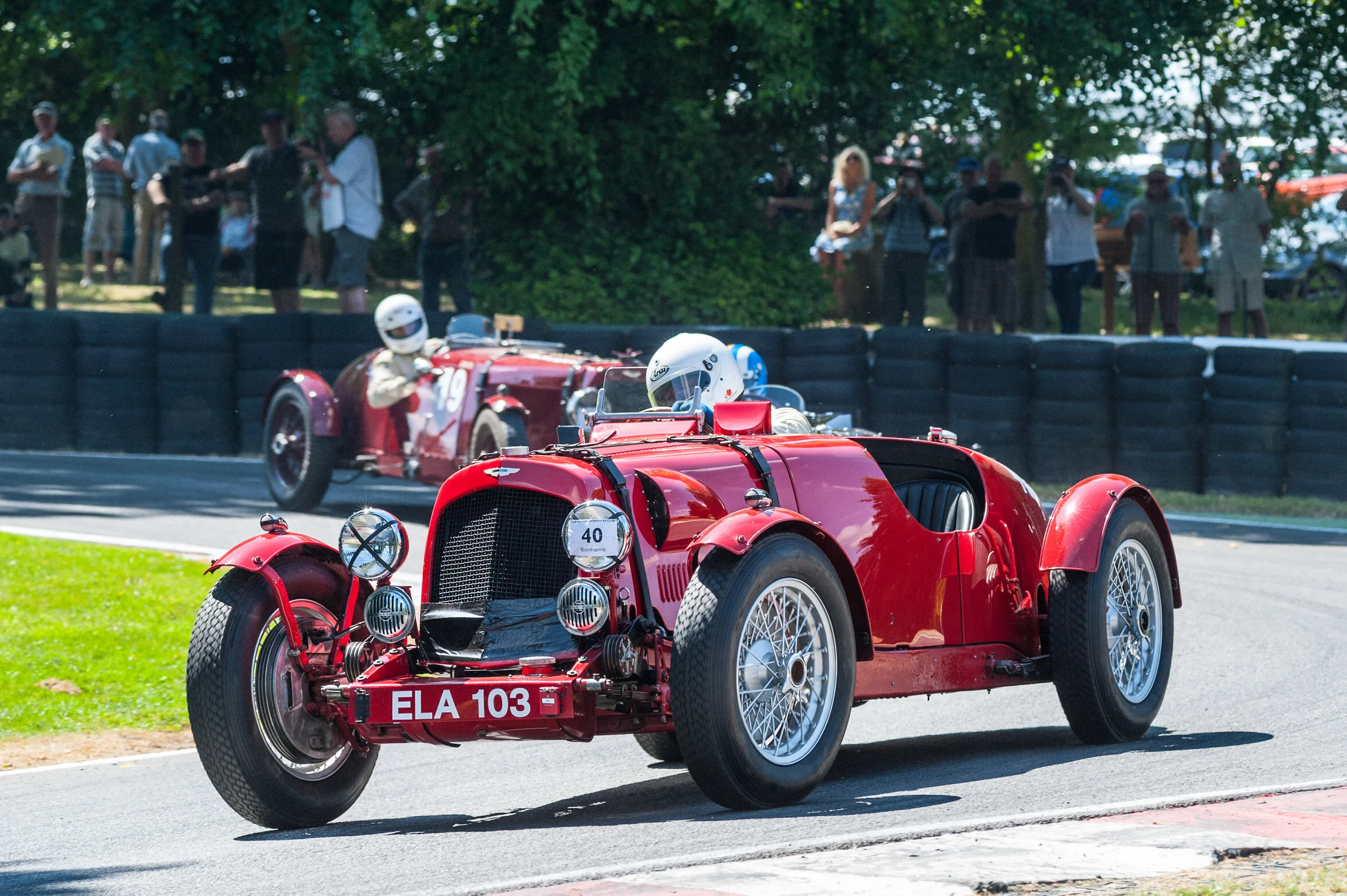 The two Astons of Lake and Briggs, positions reversed by the finish: Peter McFadyen