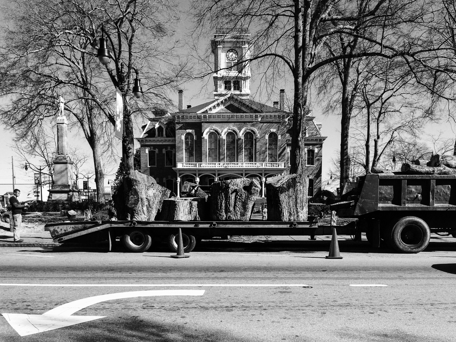  The day the original trees were cut down on the Courthouse lawn 