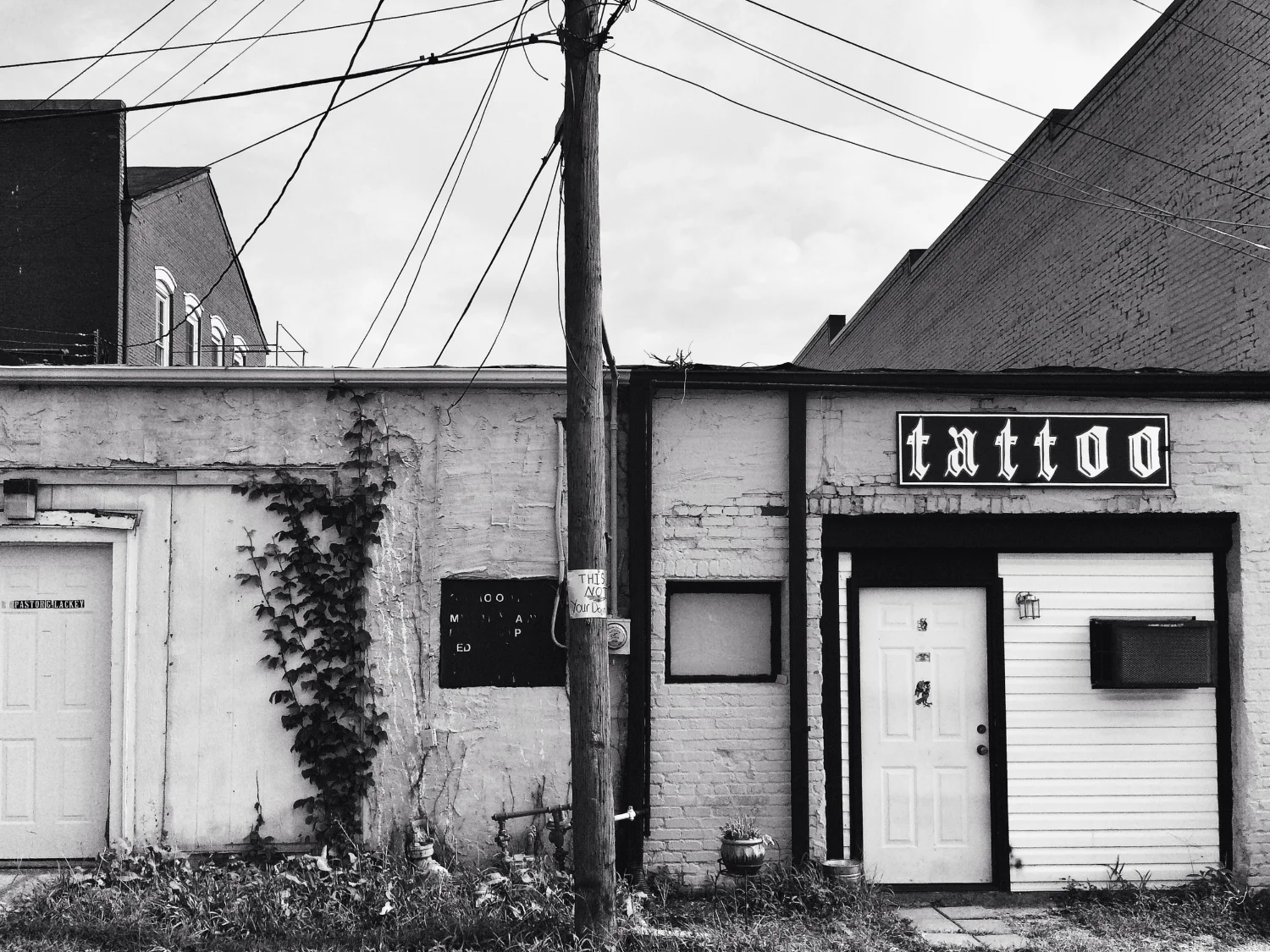 A door in to the pastor or tattoo artist on North Wayne Street