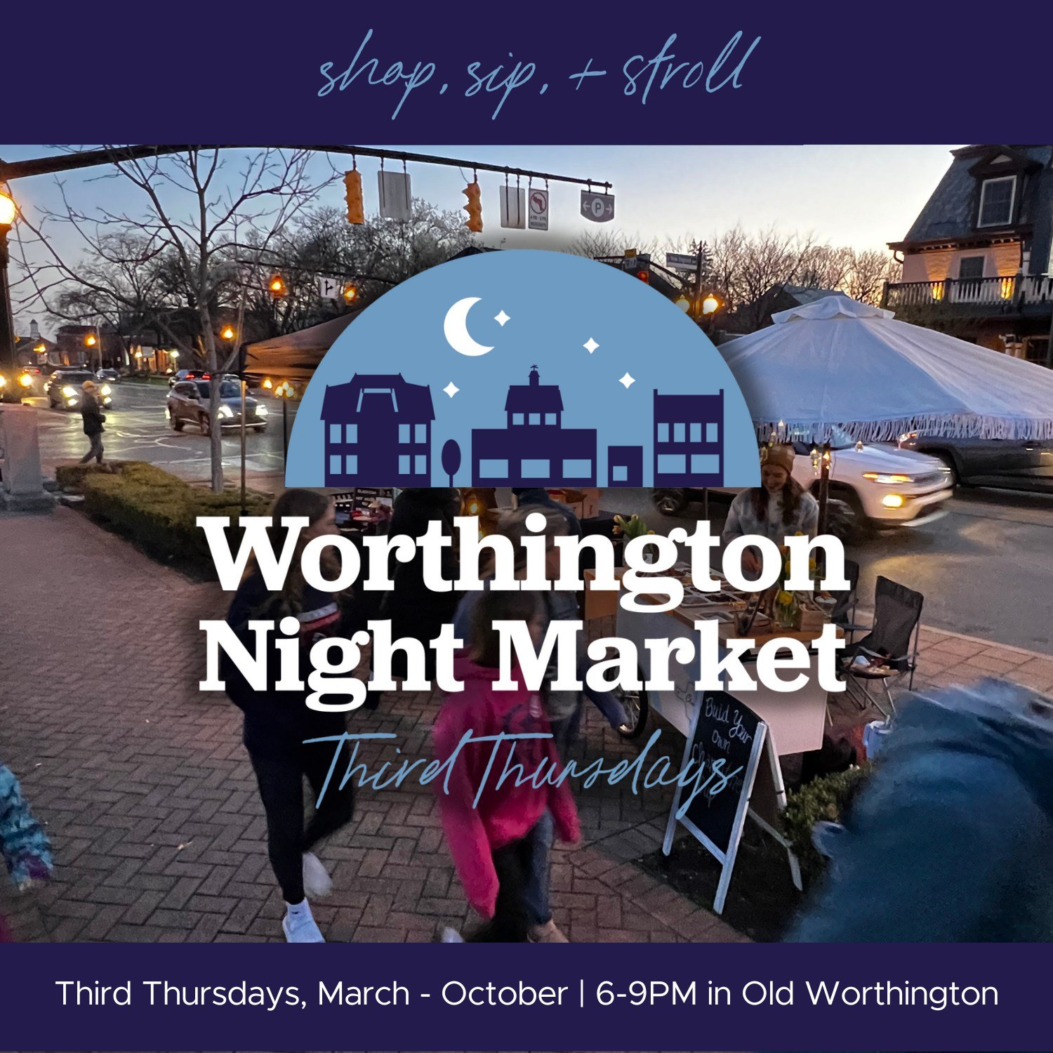 Mark your calendars - the April Worthington Night Market coming up on the Third Thursday, April 18 from 6-9PM. Visit our merchants, check out the DJ, food truck, and these great merchants:

Angie's Rainbow Cookies 
Pawson Dog Treat Co. 
Underworld Fe