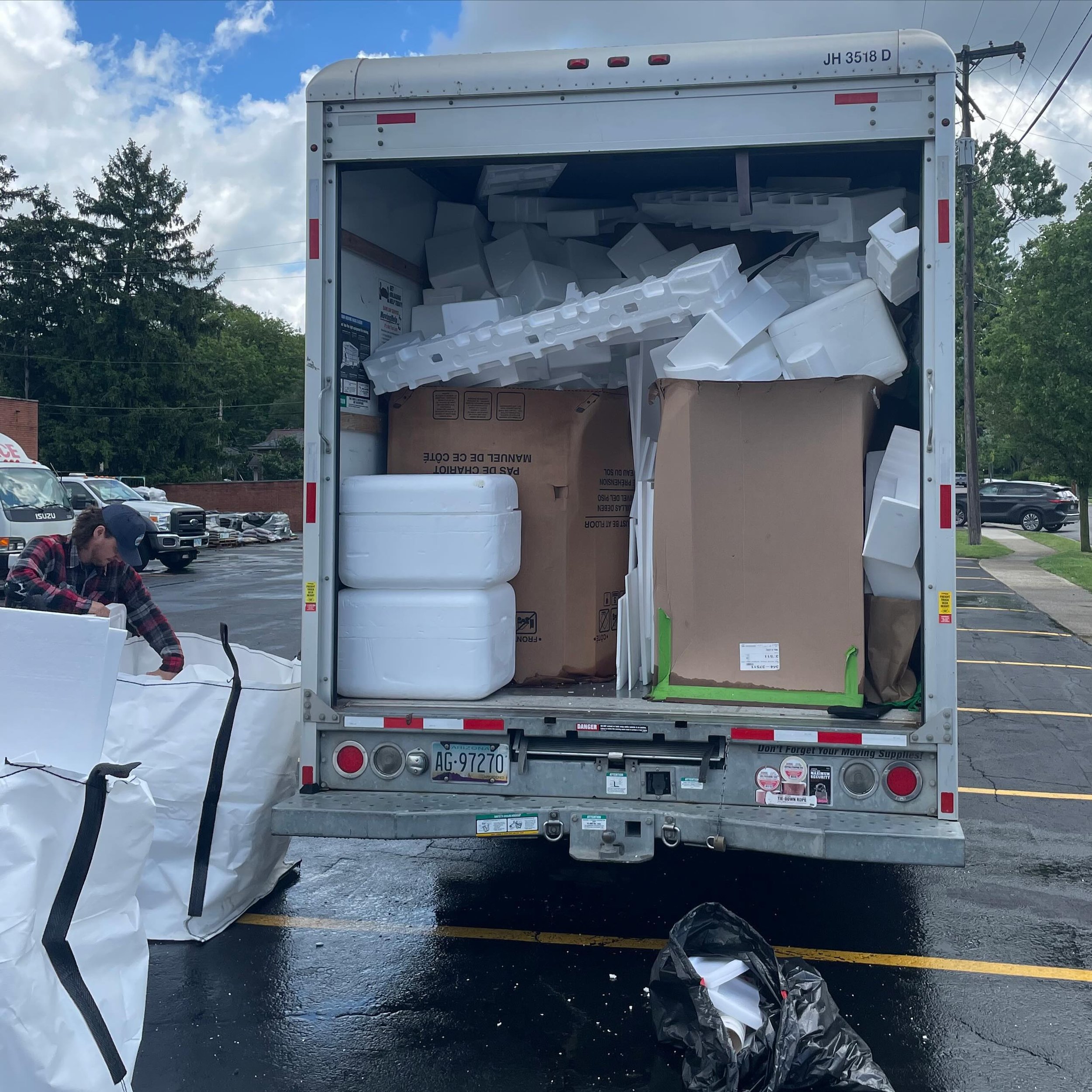 The styrofoam collection truck is full and heading to the @hilliardgov densifier
