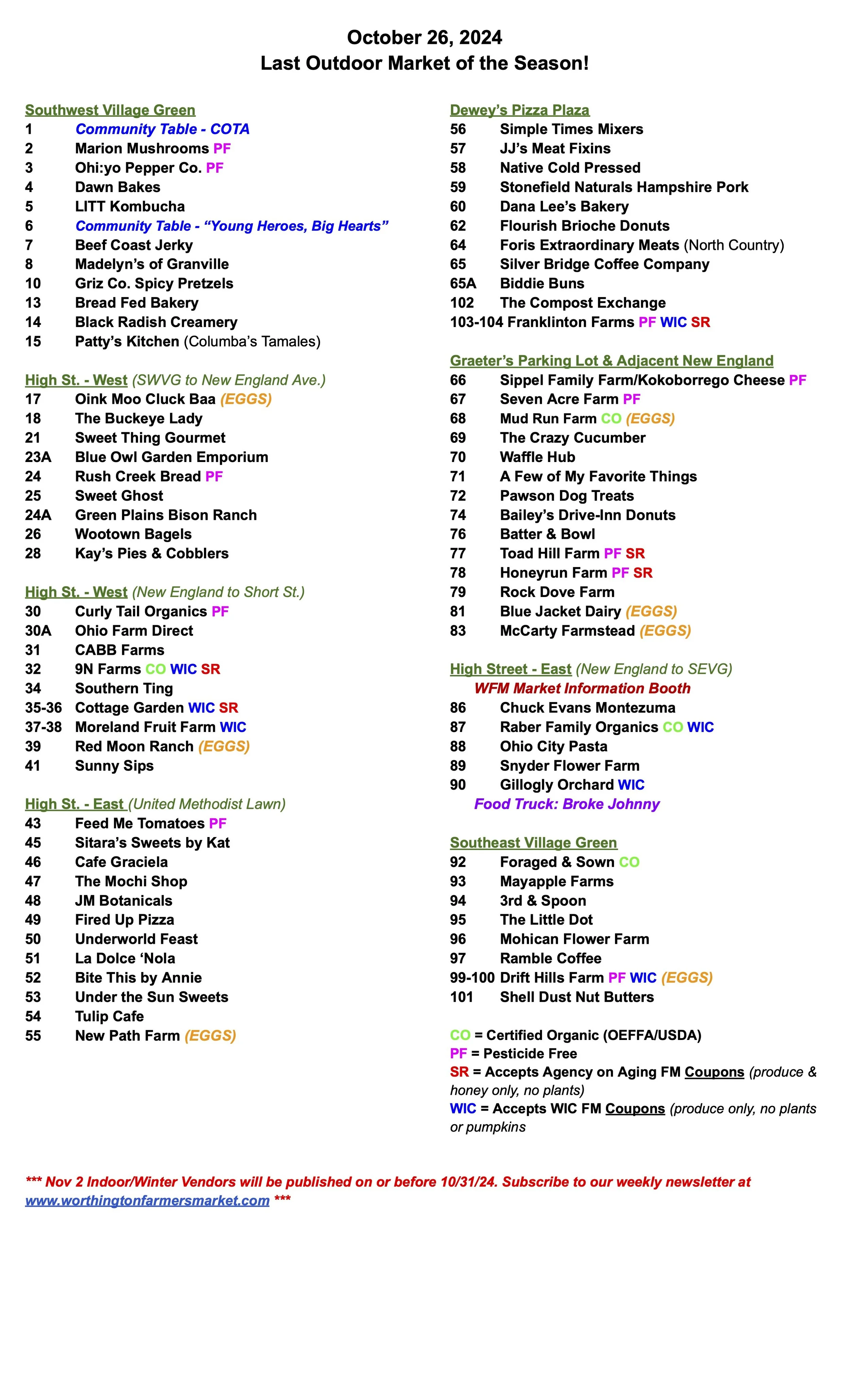LAST Outdoor Market! Trick or Treat! Biddie Buns is Back! Food Truck