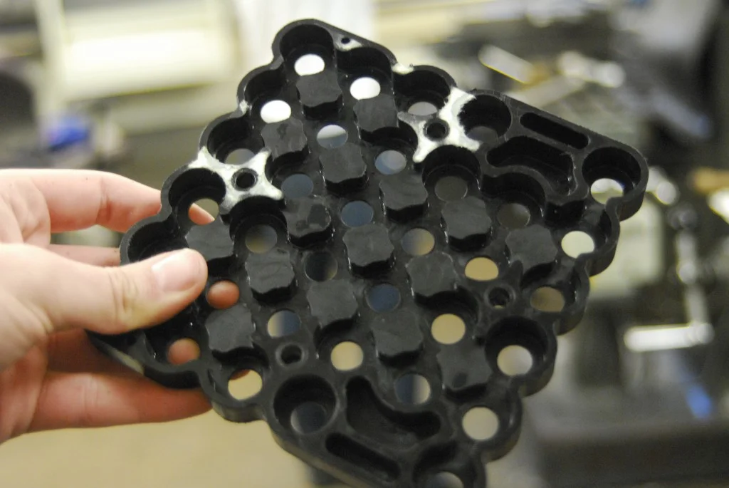 A closer image of a completed bracket.