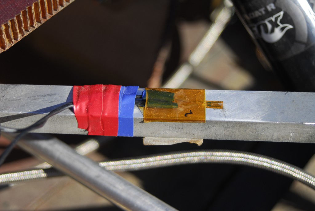 A strain gauge is numbered and attached to the upper a-arms of Centaurus III.