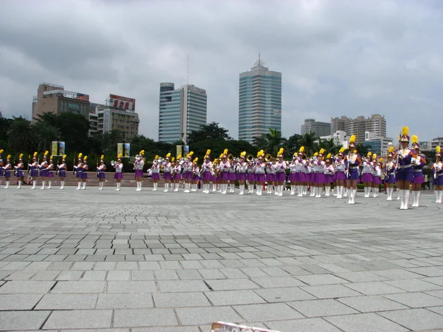 Finally, a local high school marching band drew the entertainment to a close.