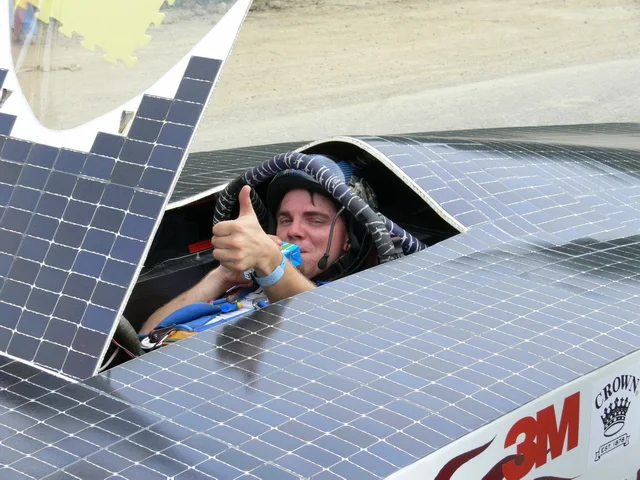 Brandon is extremely pleased at the end of the first timed stage. He had a lot of fun.
