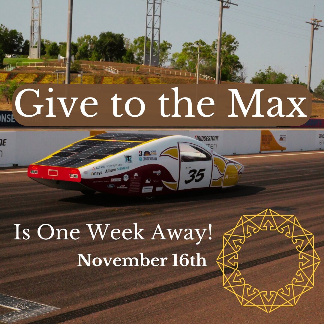 Give to the Max Day is only one week away! We are counting on you to help support our 2nd place WSC Team and the rest of the UMN Solar Vehicle Project in the build of our next solar car! Use the link below to reach our Give to the Max Day page and ge