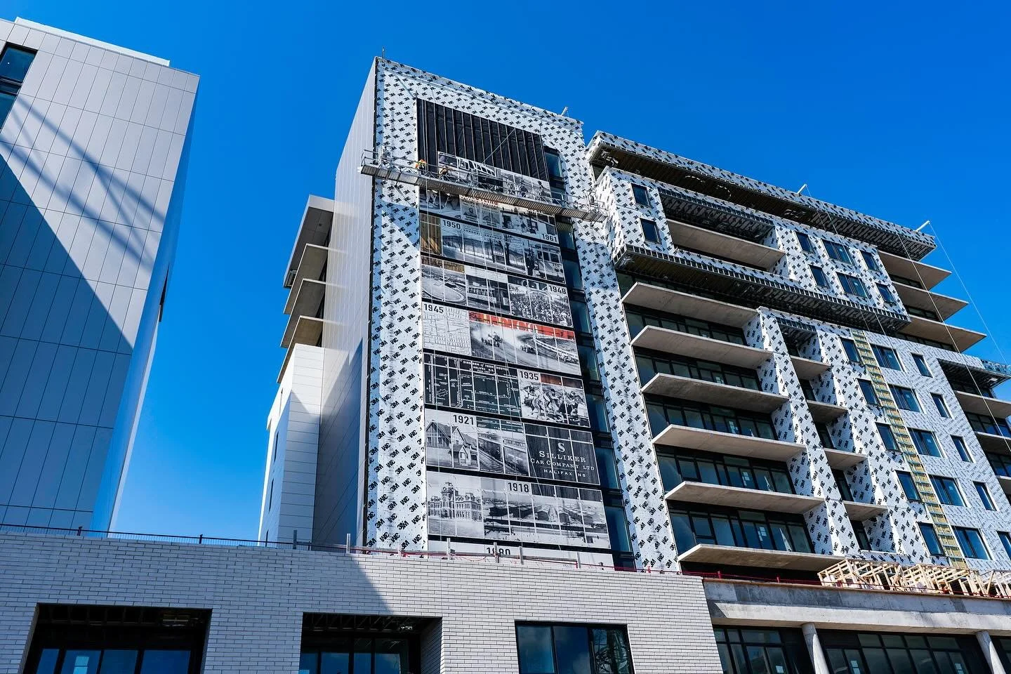 New mural project for Richmond Yards in Halifax&rsquo;s north end. Very exciting to see the installation progress. #richmondyards #publicart #mural #design