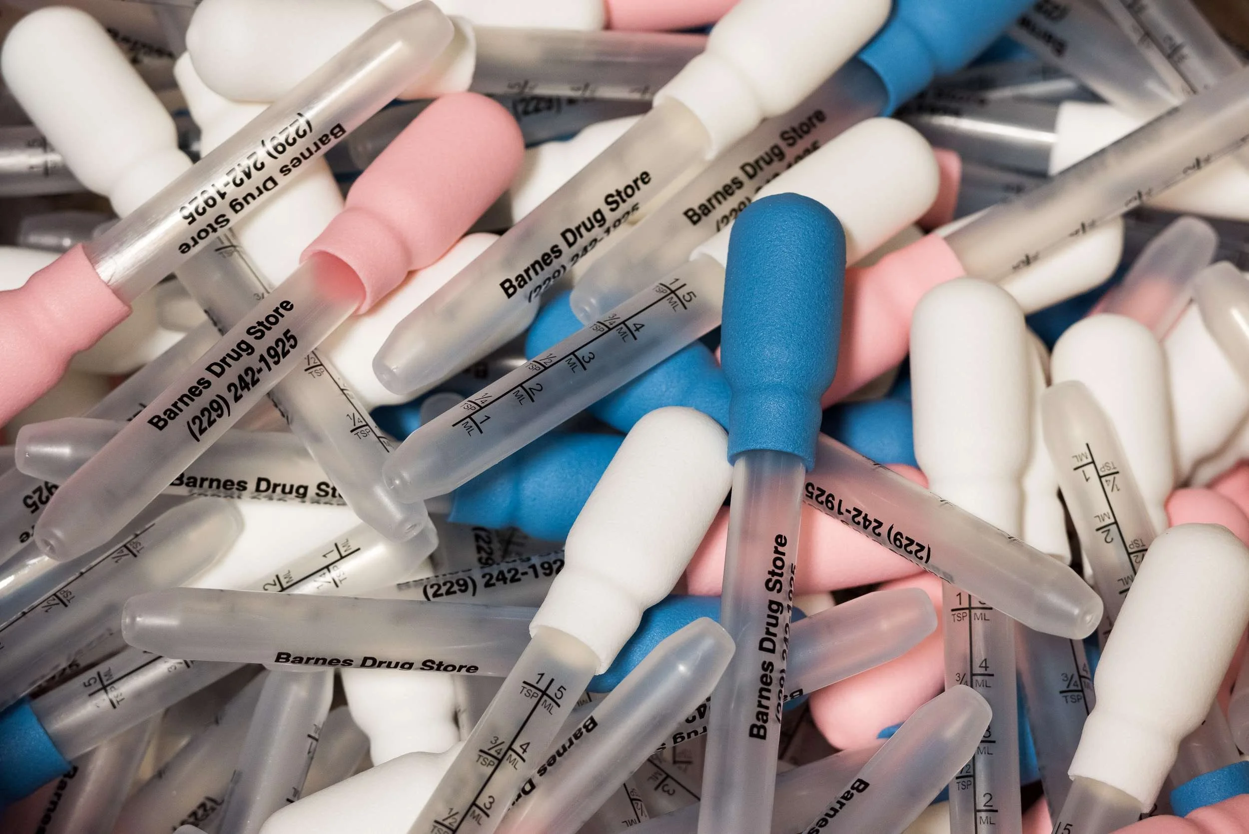 close up of finished medical droppers