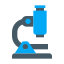 blue and black microscope icon
