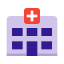 purple and red hospital icon