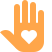 orange hand with heart icon