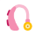 pink hearing aid icon