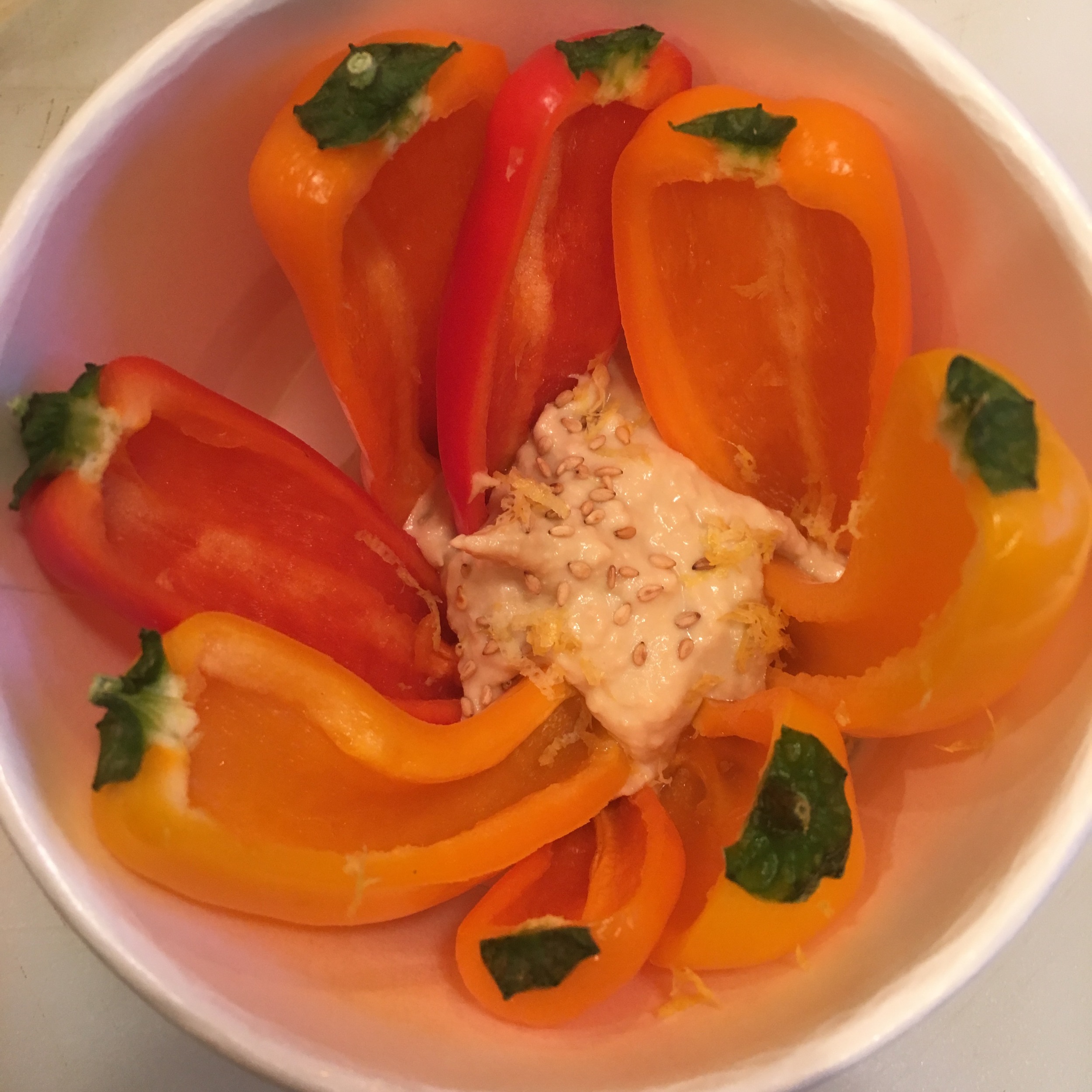 Tri-Colored Peppers and Hummus