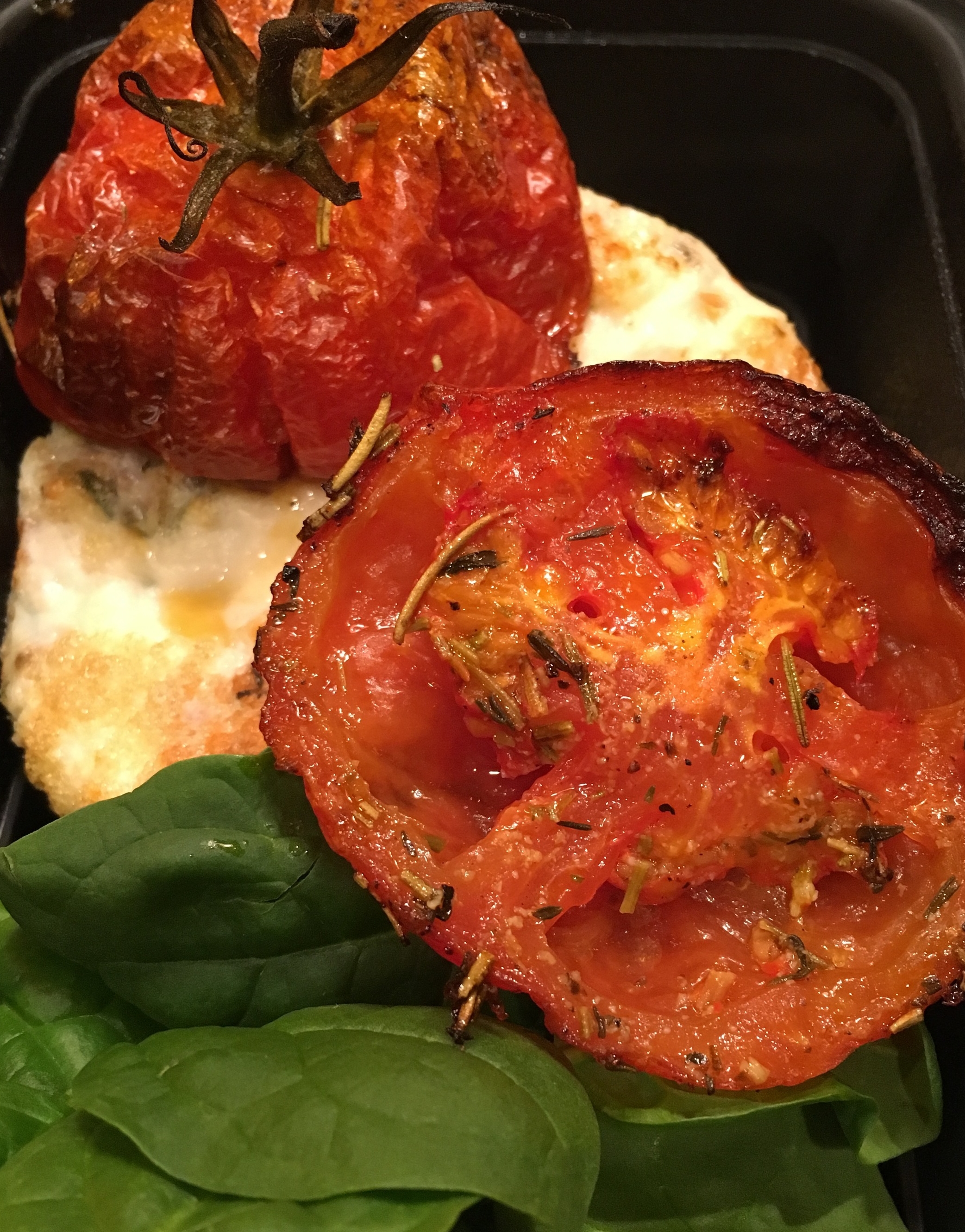 Egg White Frittata with Herb Roasted Tomatoes and Spinach