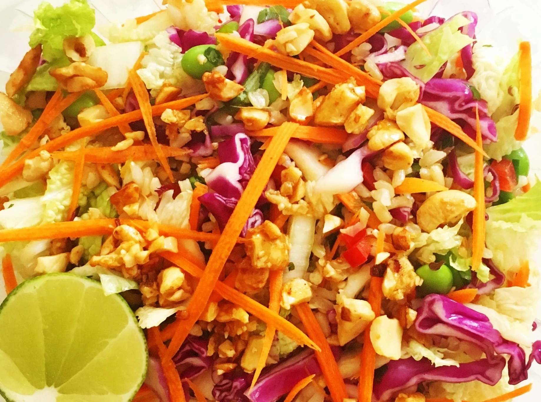 HAPPY Fit Salad with Lemongrass Ginger Cashew Croutons