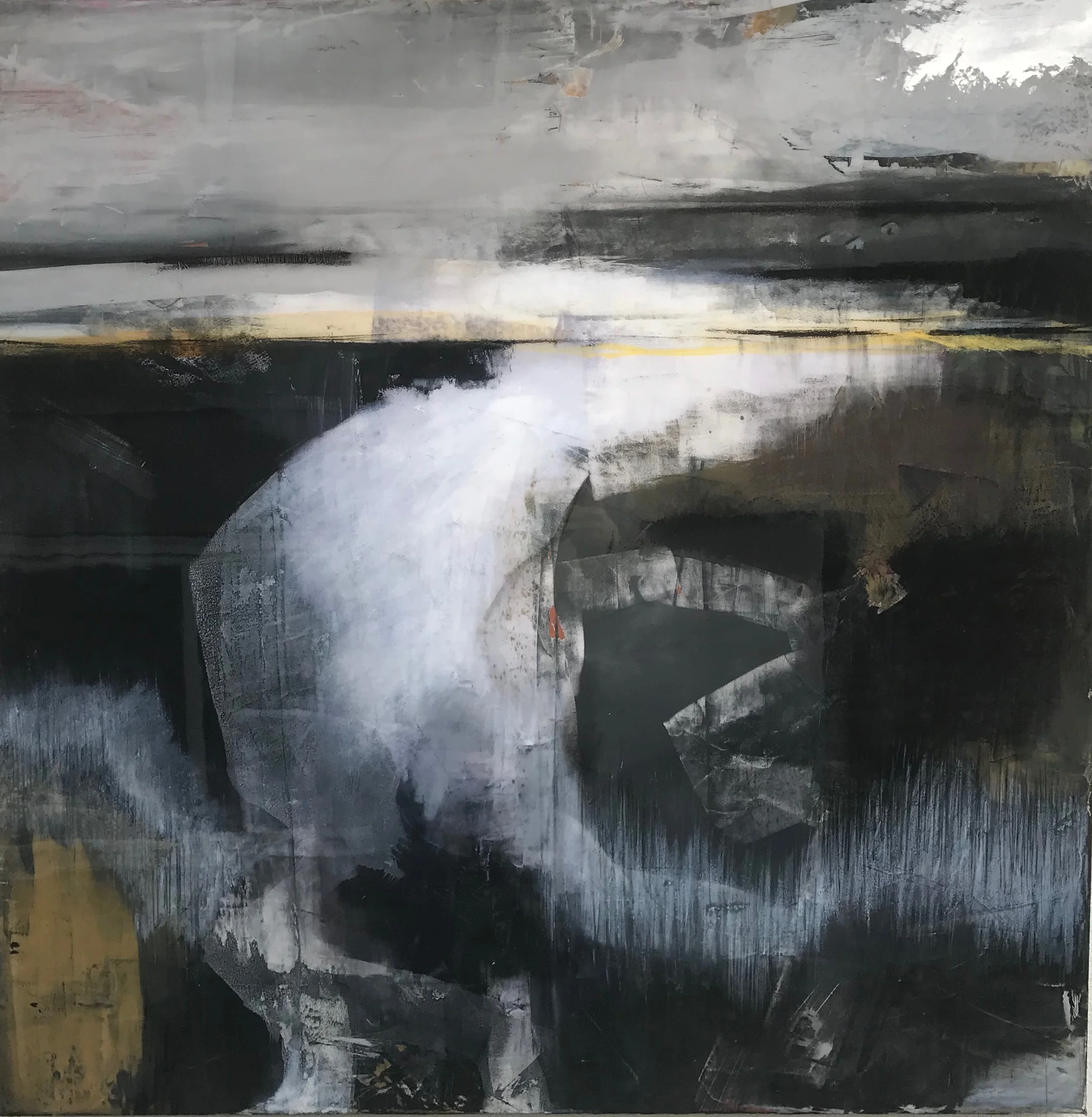 Living On The Edge • Mixed Media on Canvas • 36” x 36”