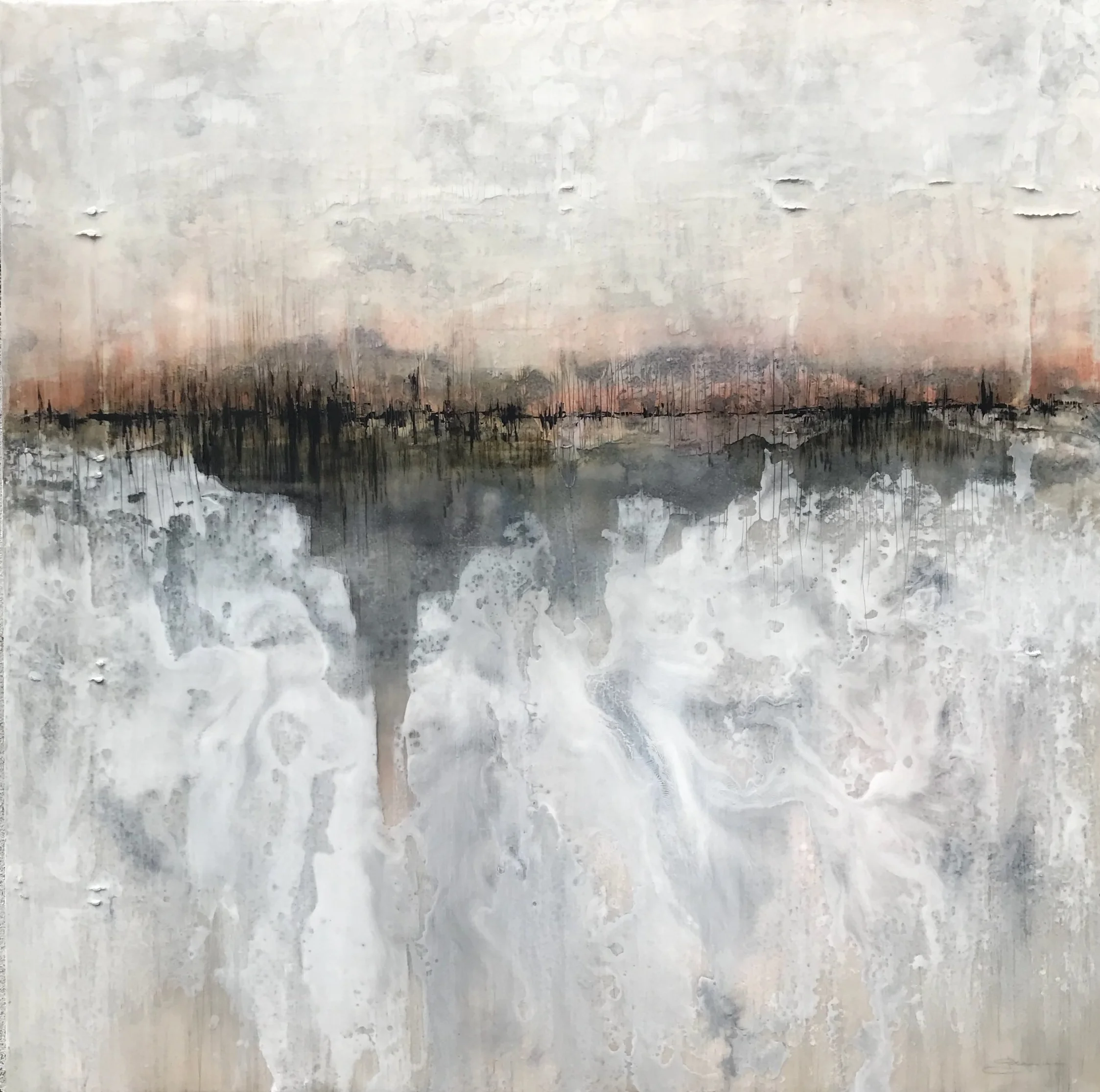 Feel’n Peachy • Mixed Media on Canvas • 36” x 36”