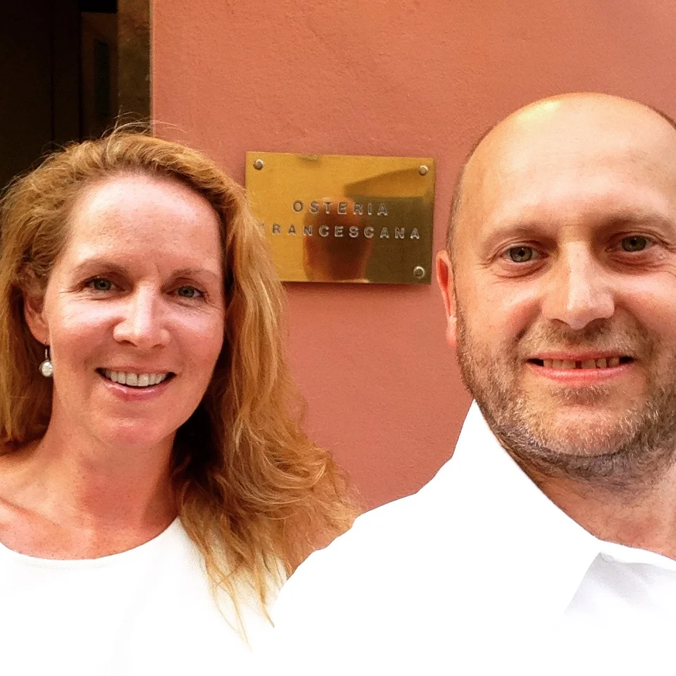 Modena, Italy, 2015—Joanne and Chef Ted conduct hands-on research for the for True Foodies only platform at Osteria Francescana (#1 on San Pellegrino's 2018 "The World’s 50 Best" restaurant list).