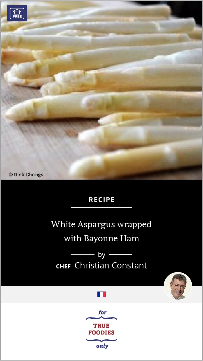 White Asparagus wrapped with Bayonne Ham