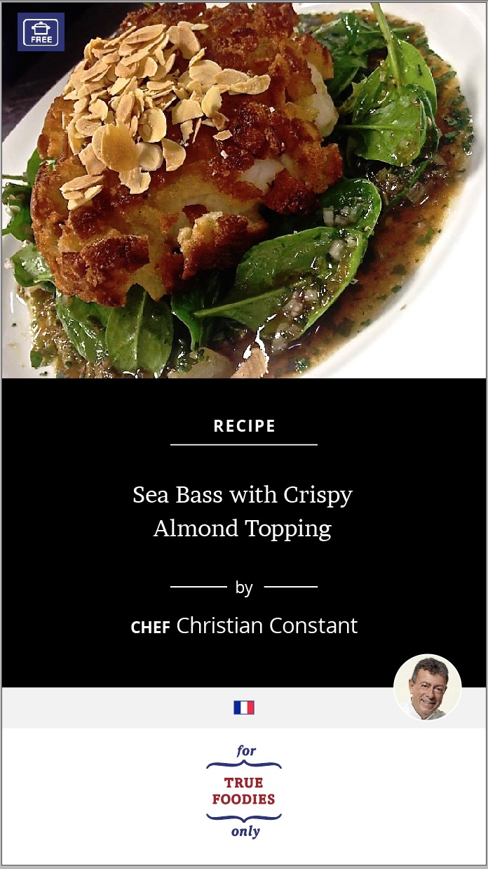 Sea Bass with Crispy Almond Topping