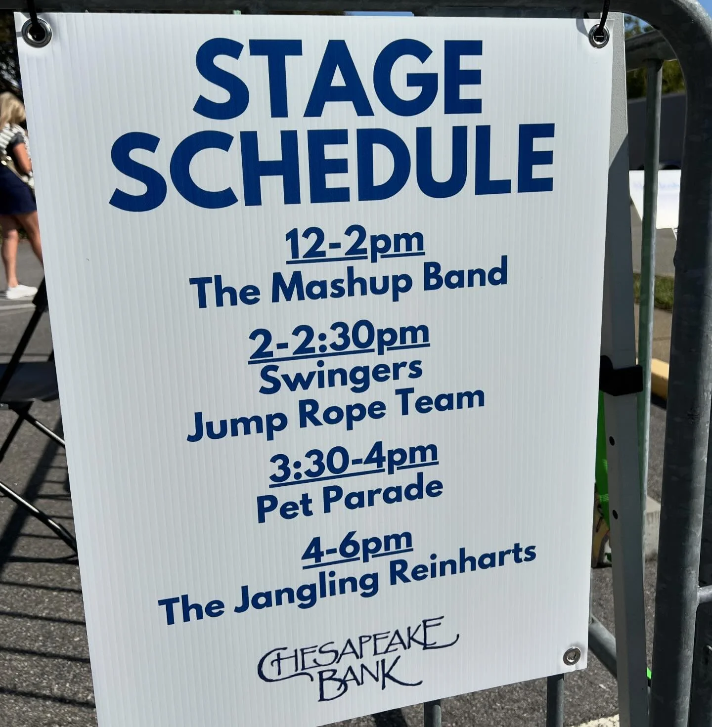 Schedule of Events at Party on the Avenues.