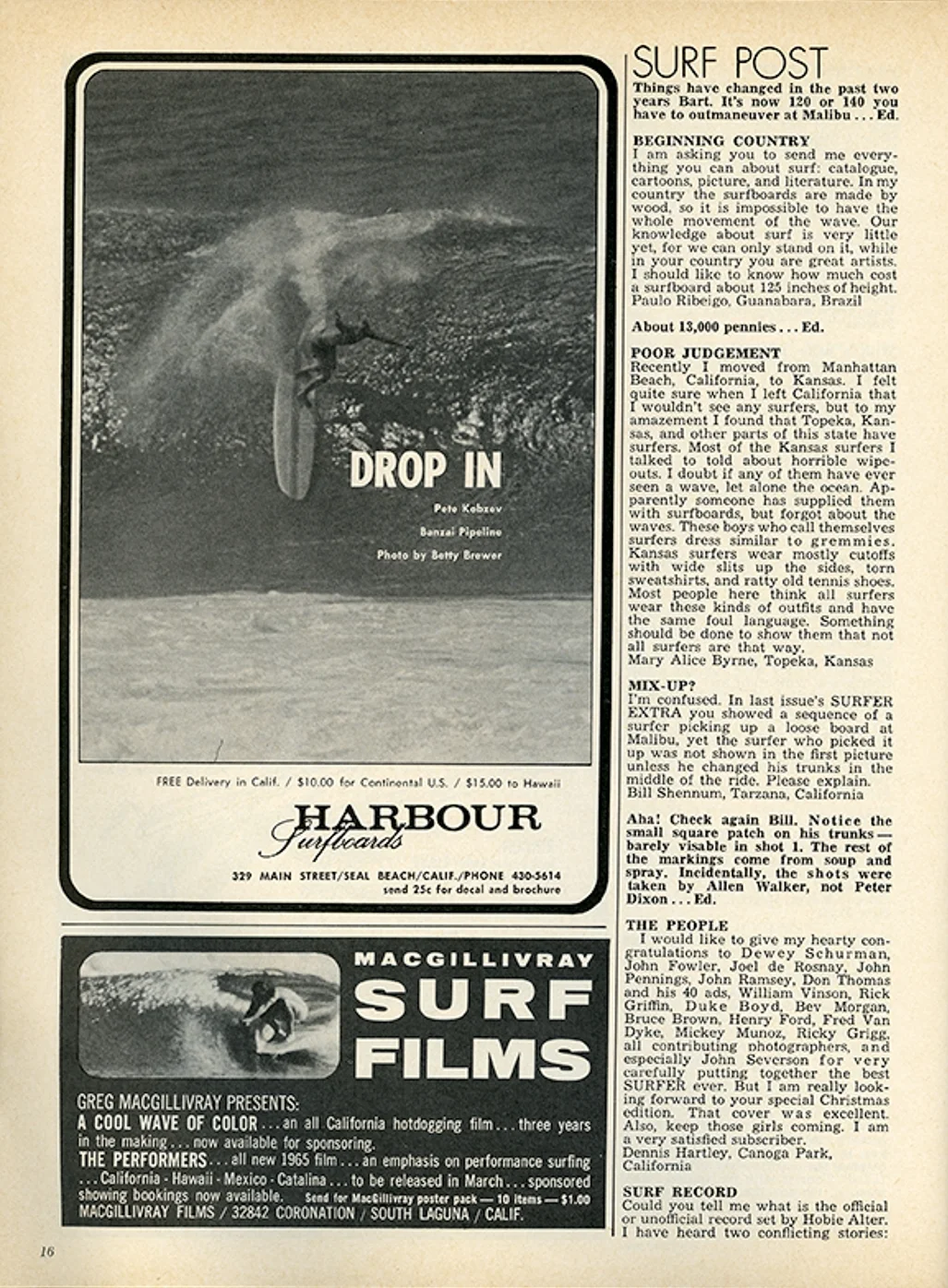 SURFER MAG 1964 DEC-JAN VOL6