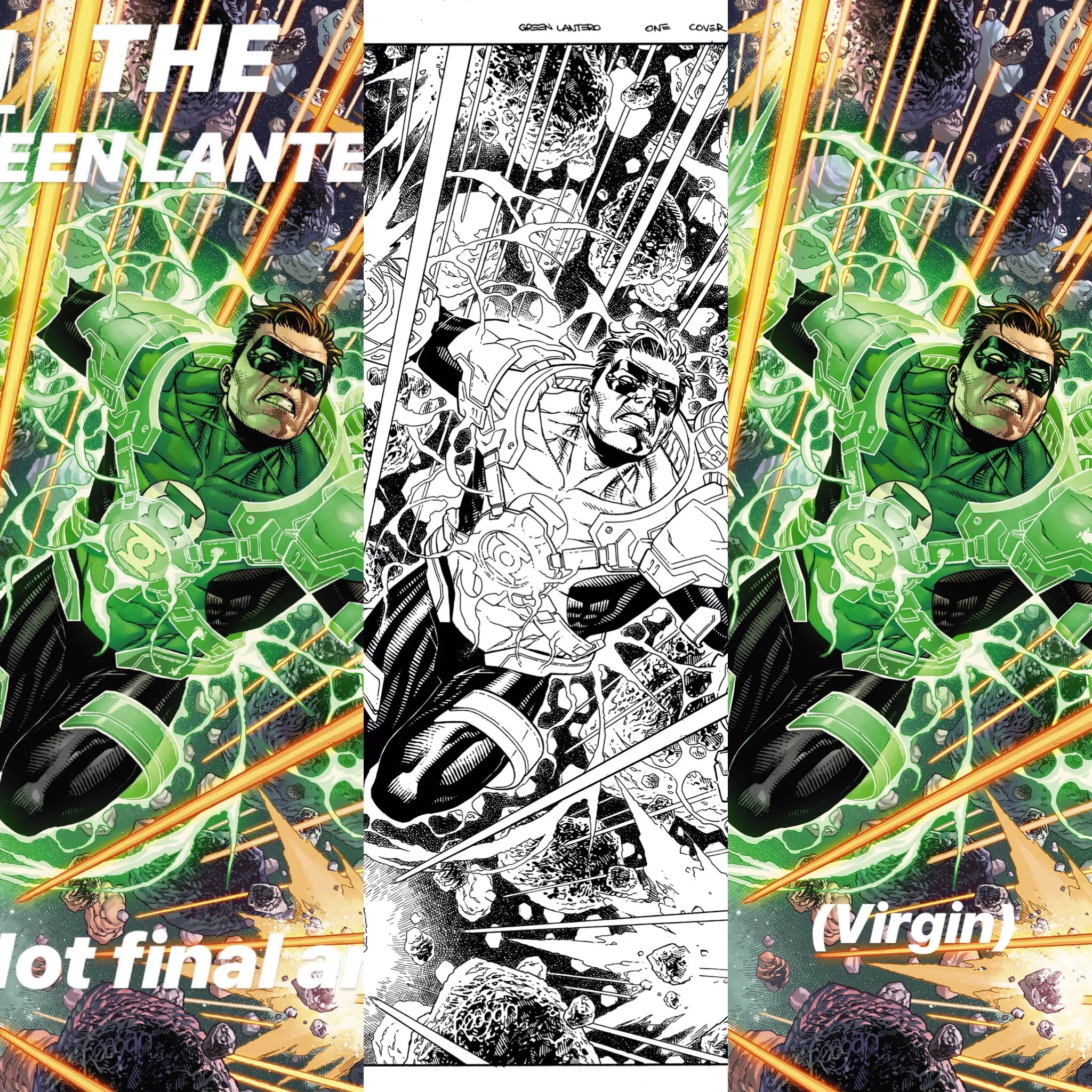 The Green Lantern #1 Virgin bundle by JIM CHEUNG- THREE COVERS (COLOR COVER A, B/W COVER B, VIRGIN COVER C