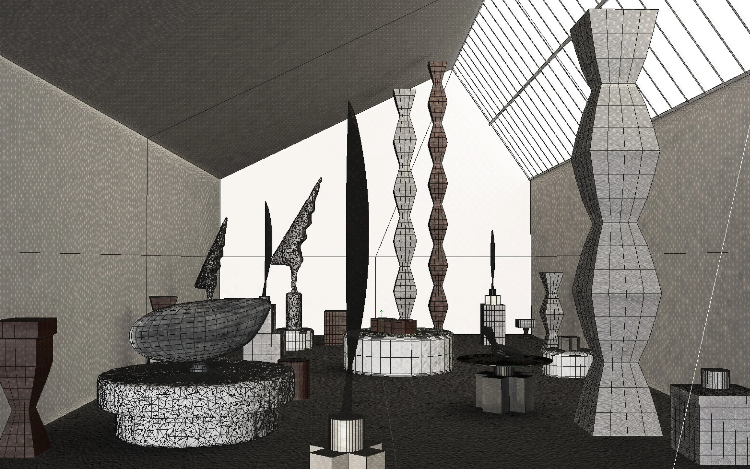 WIP - wireframe view of the Digital Atelier