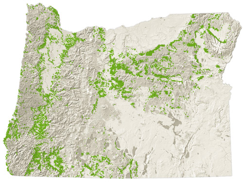 4,668,000 acres of Oregon is private timberland. Source: Oregon Forest Resources Institute.