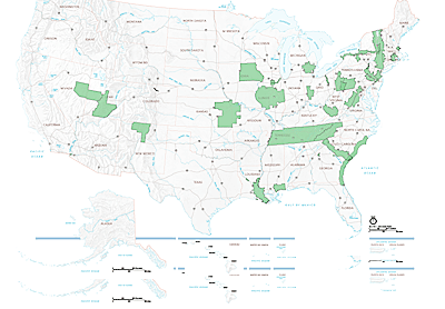 National Heritage Areas. Source: National Park Service