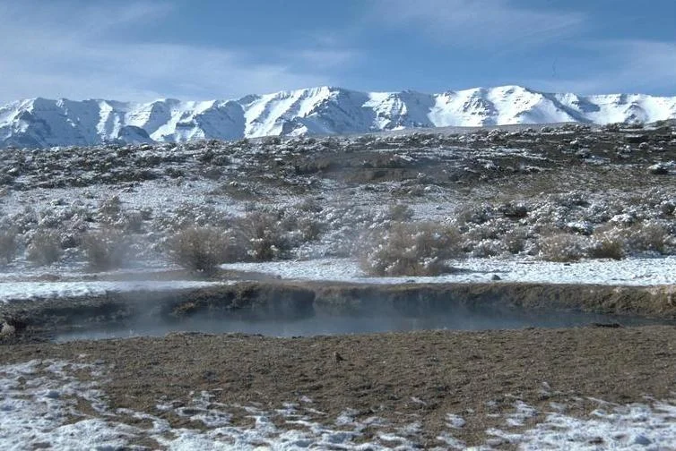 In 2000, I helped persuade Congress to extend special protections to Steens Mountain (background). We tried to include the vast desolately enchanted landscape to the each, including Mickey Hot Springs (foreground), but had to settle for a mere mineral withdrawal. At least there will never be geothermal exploitation of Mickey and several other other springs. Source: Bureau of Land Management.