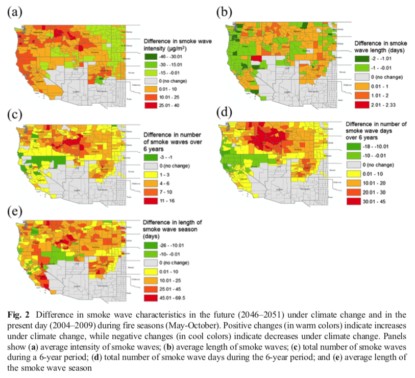 Figure 3. Where to live or shelter in the American West in the future to avoid wildfire smoke: Elko County in northeastern Nevada. Of course, the problem is that the Elko County boom de jour is digging huge pits and dousing the ore with cyanide to extract gold. Elko can also be too hot and too cold—outside of my Goldilocks zone. And as of this writing, large fires are burning there anyway. Source: Climate Change .