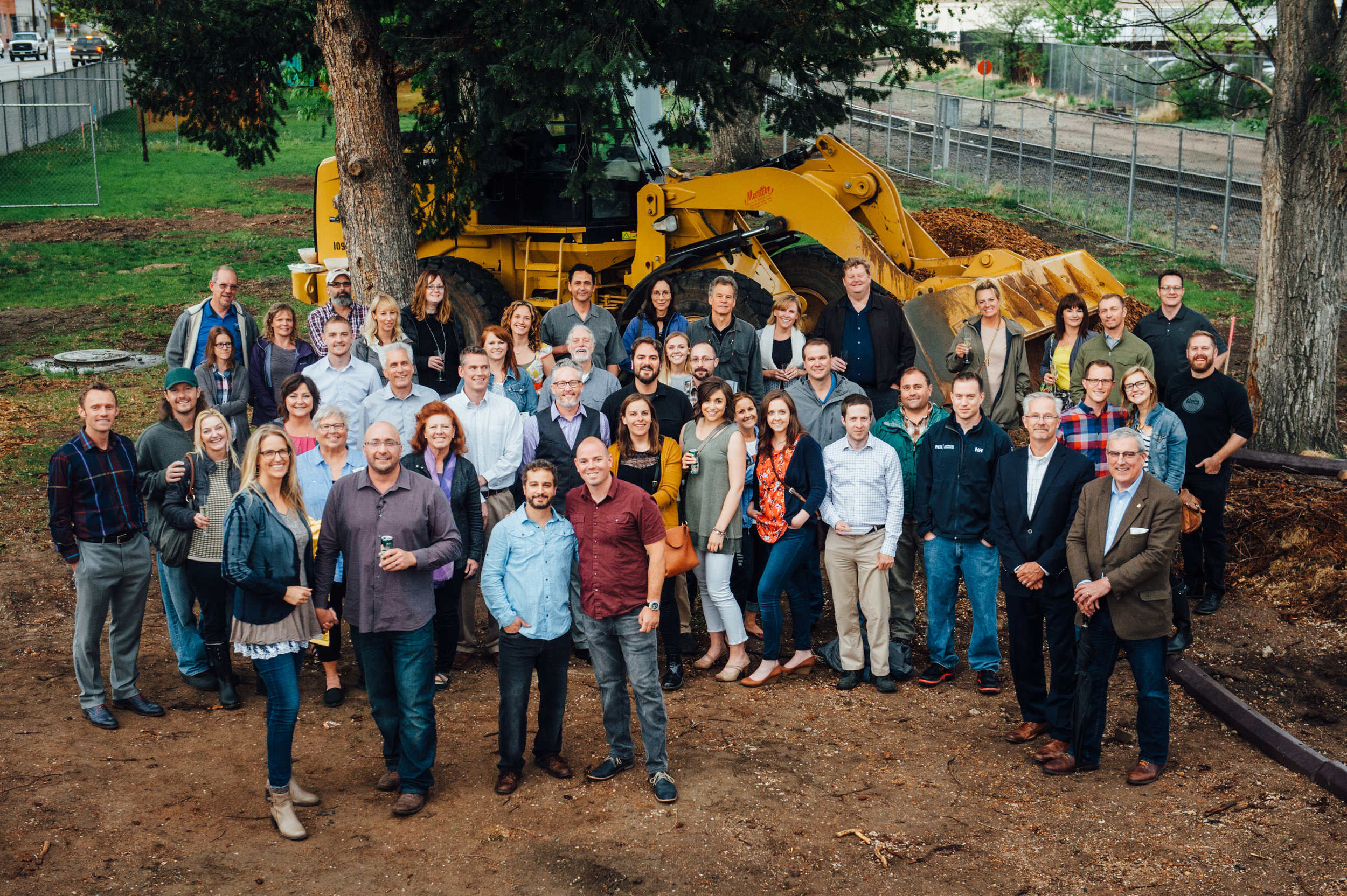 Groundbreaking for Union. Front row, from left to right: Christine Houdek, Ryan Houdek, Ty Fulcher, Raffi Jergerian. Photo credit: PHOCO