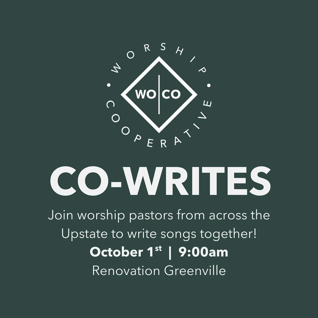 When we gather for co-writes, it&rsquo;s about more than songs. It&rsquo;s about unity.

Worship pastors and leaders from across the Upstate come together&mdash;sharing stories, Scripture, and encouragement. Barriers come down. Friendships grow. And 