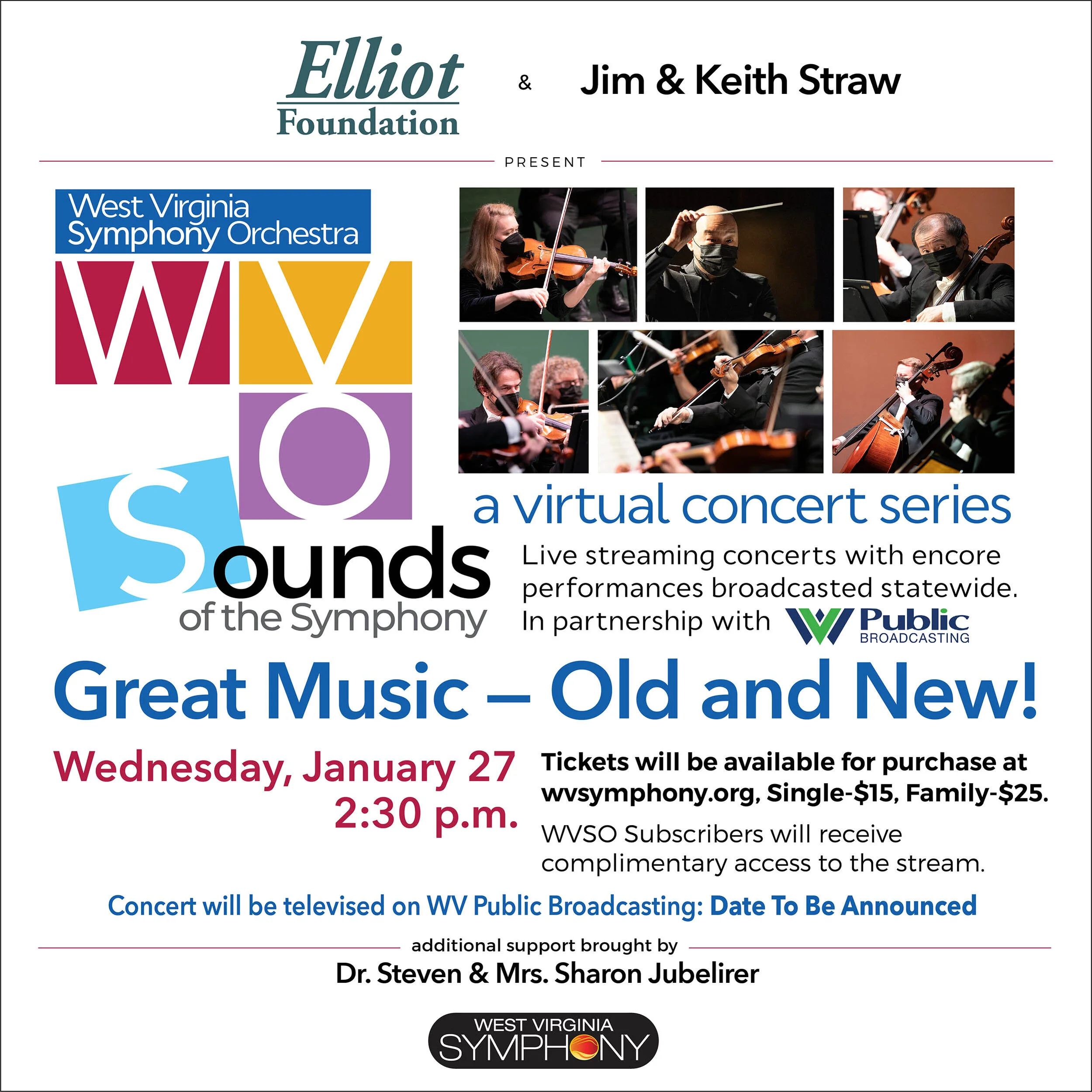 West Virginia Symphony Orchestra Announces the Cancellation of the Remainder of the  20-21 In-Person Concerts and Introduces  Live-Stream Event