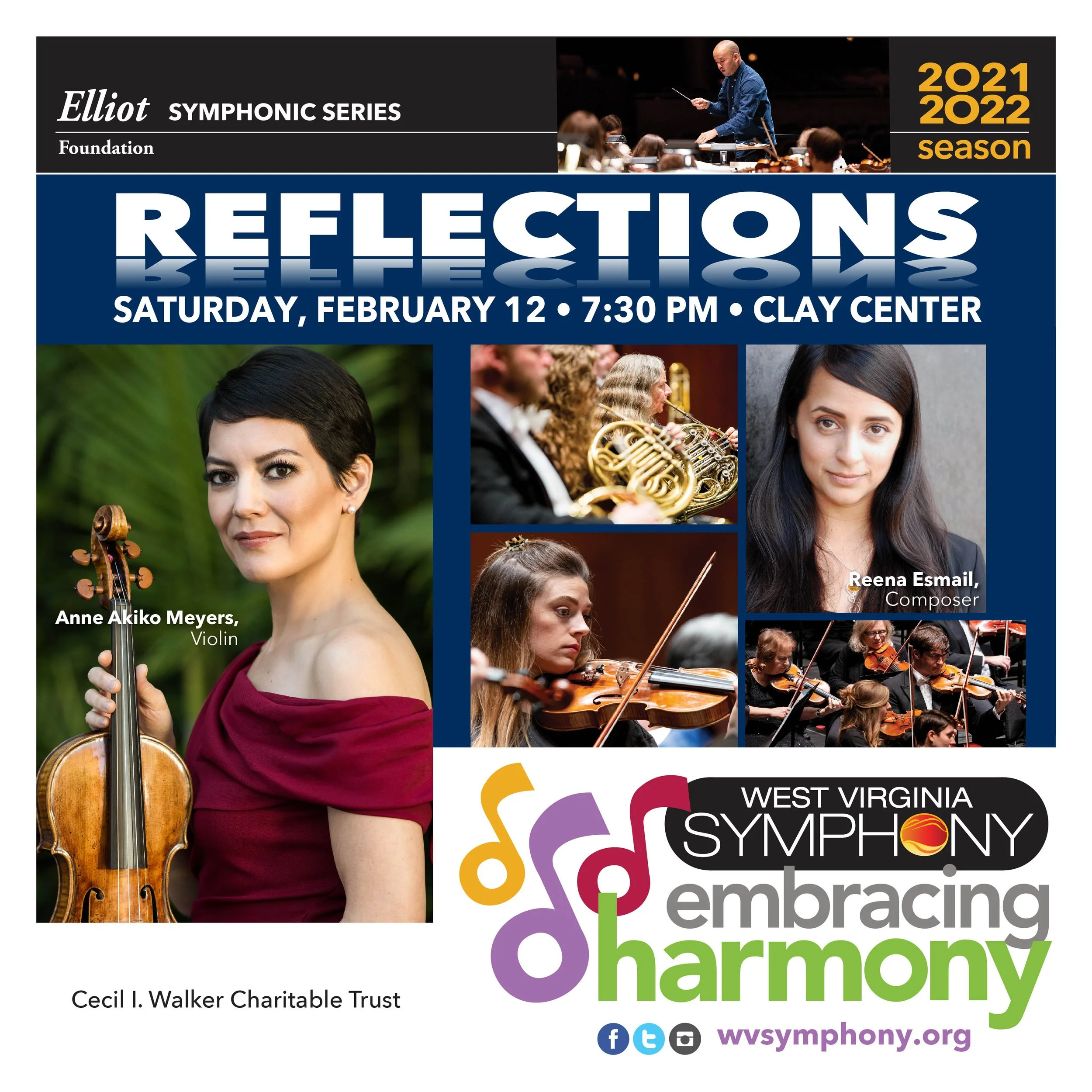 West Virginia Symphony Orchestra Announces Reflections to feature violinist  Anne Akiko Meyers on Feb. 12  