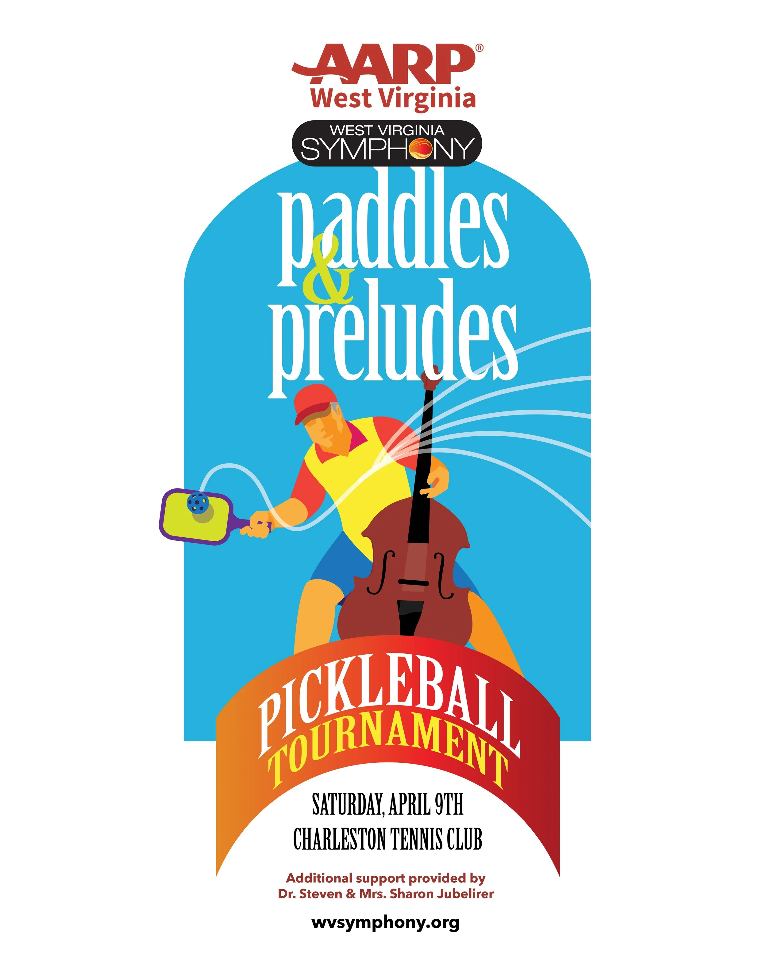 West Virginia Symphony Orchestra Announces AARP WV presents Paddles & Preludes: A Pickleball Tournament on April 9