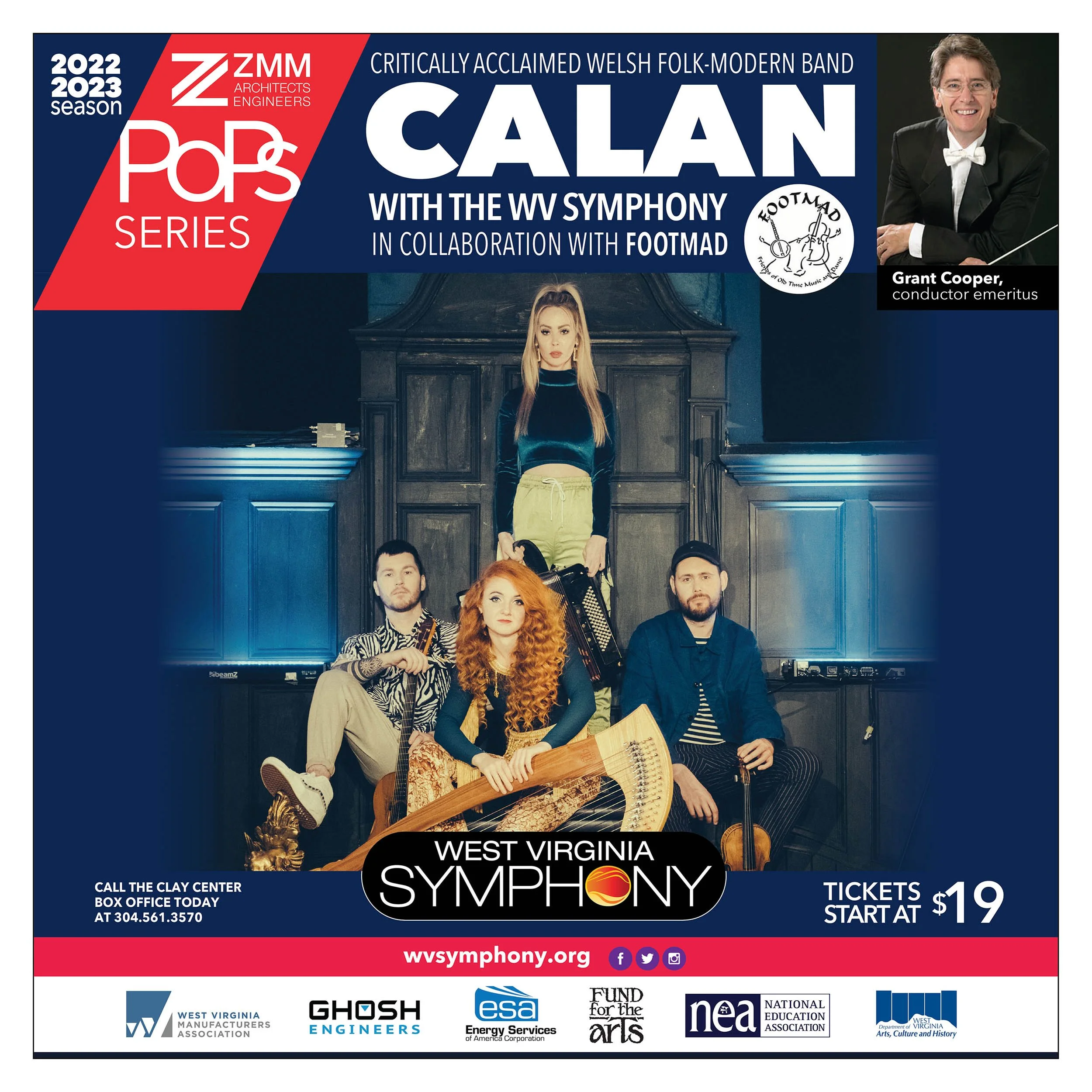 WV Symphony presents Welsh, folk-modern band Calan on stage with the WVSO